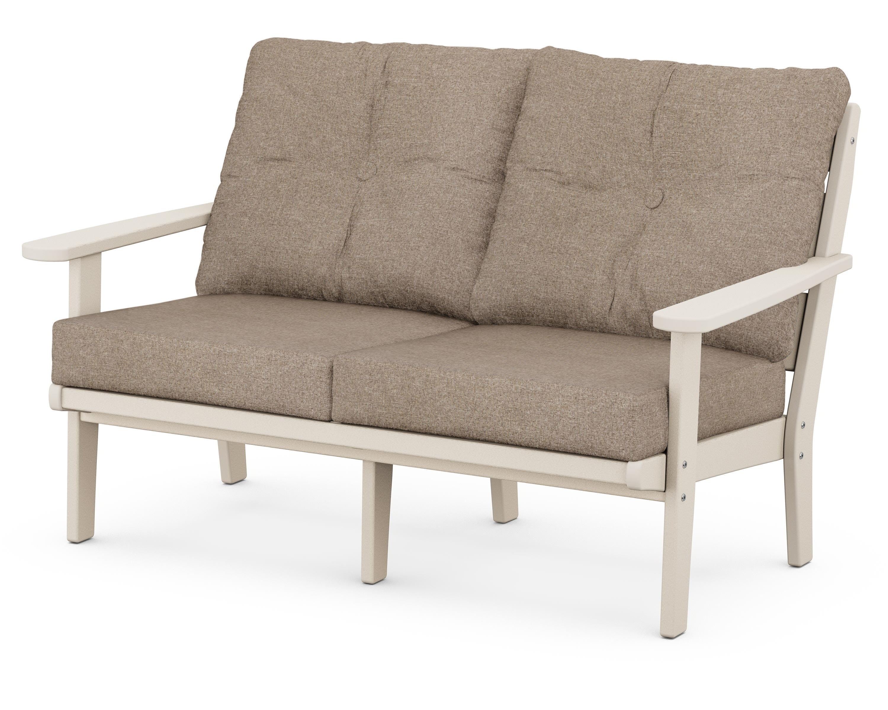 POLYWOOD® Lakeside Deep Seating Loveseat in Sand / Spiced Burlap