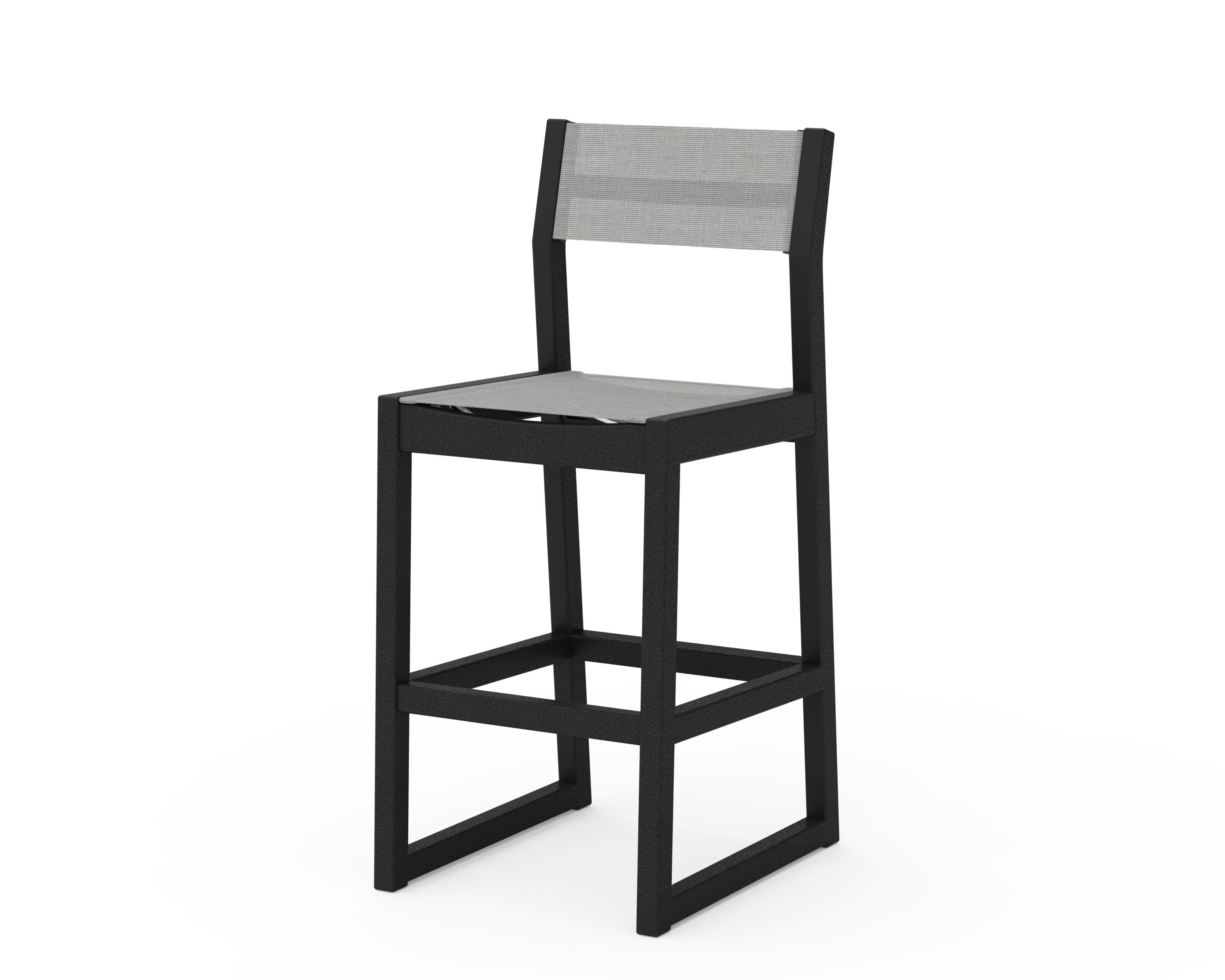 POLYWOOD® EDGE Sling Bar Side Chair in Black / Metallic Sling