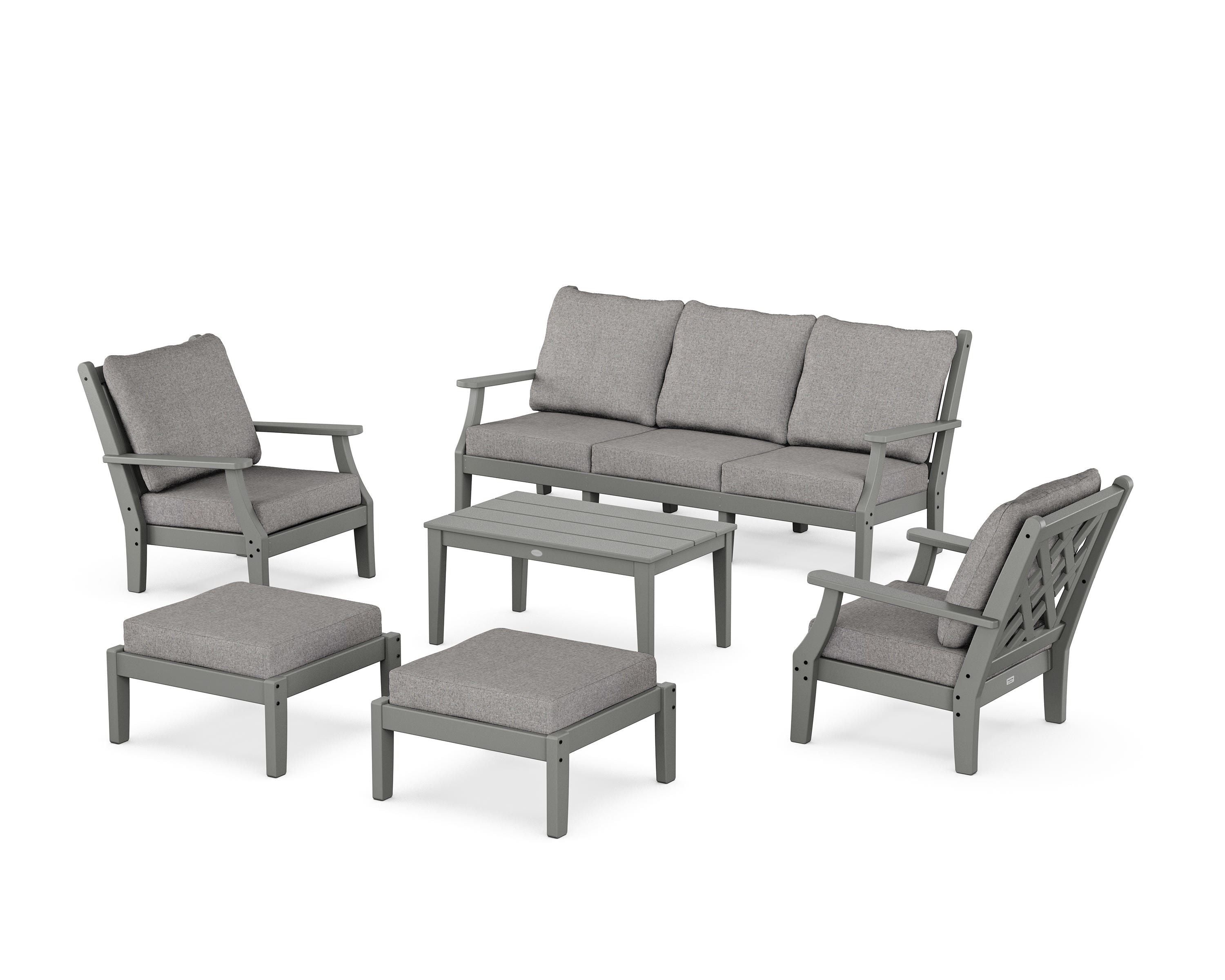 Country Living Wovendale 6-Piece Lounge Sofa Set in Slate Grey / Grey Mist