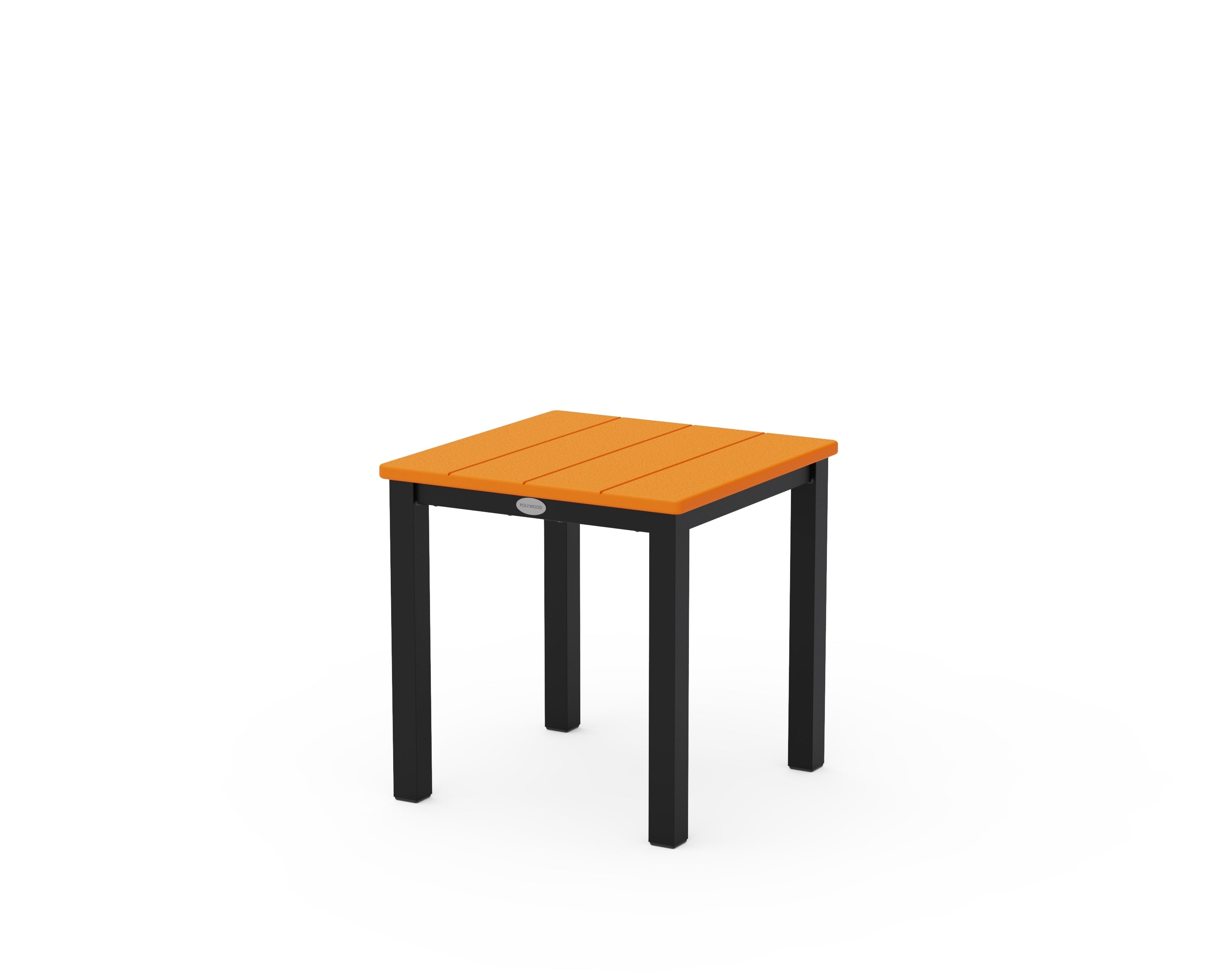 POLYWOOD® Main Street 18" Side Table in Black / Tangerine