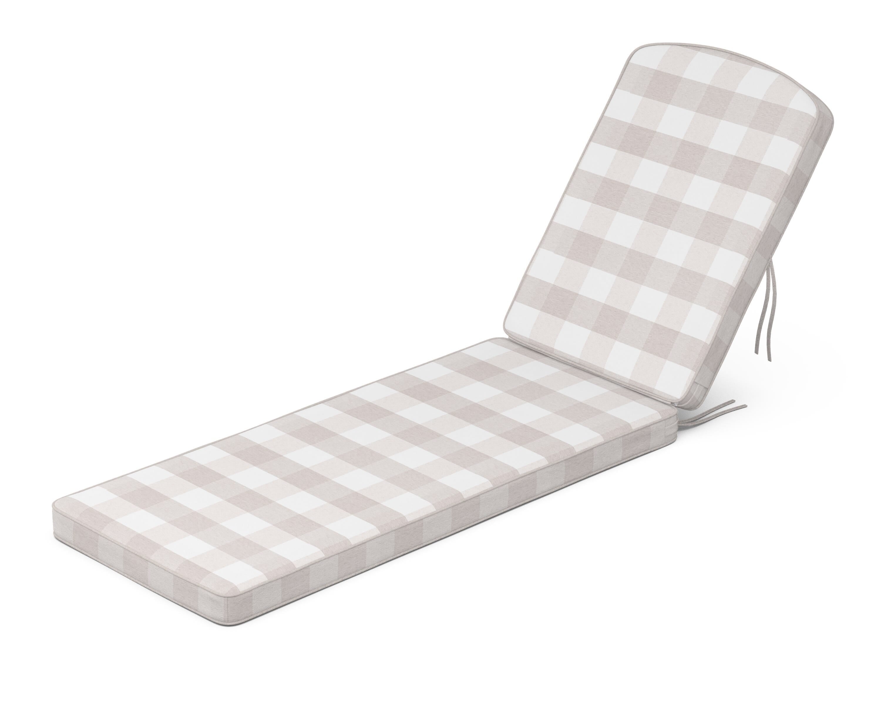 Martha Stewart by POLYWOOD® Chinoiserie Chaise Cushion in Buffalo Plaid Dune Burlap