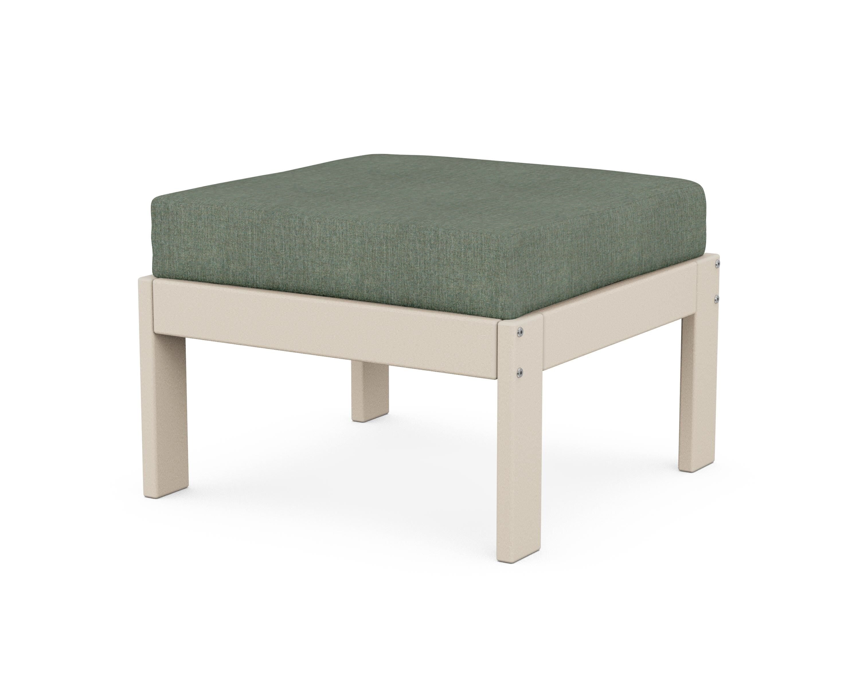 POLYWOOD® Vineyard Modular Ottoman in Sand / Cast Sage