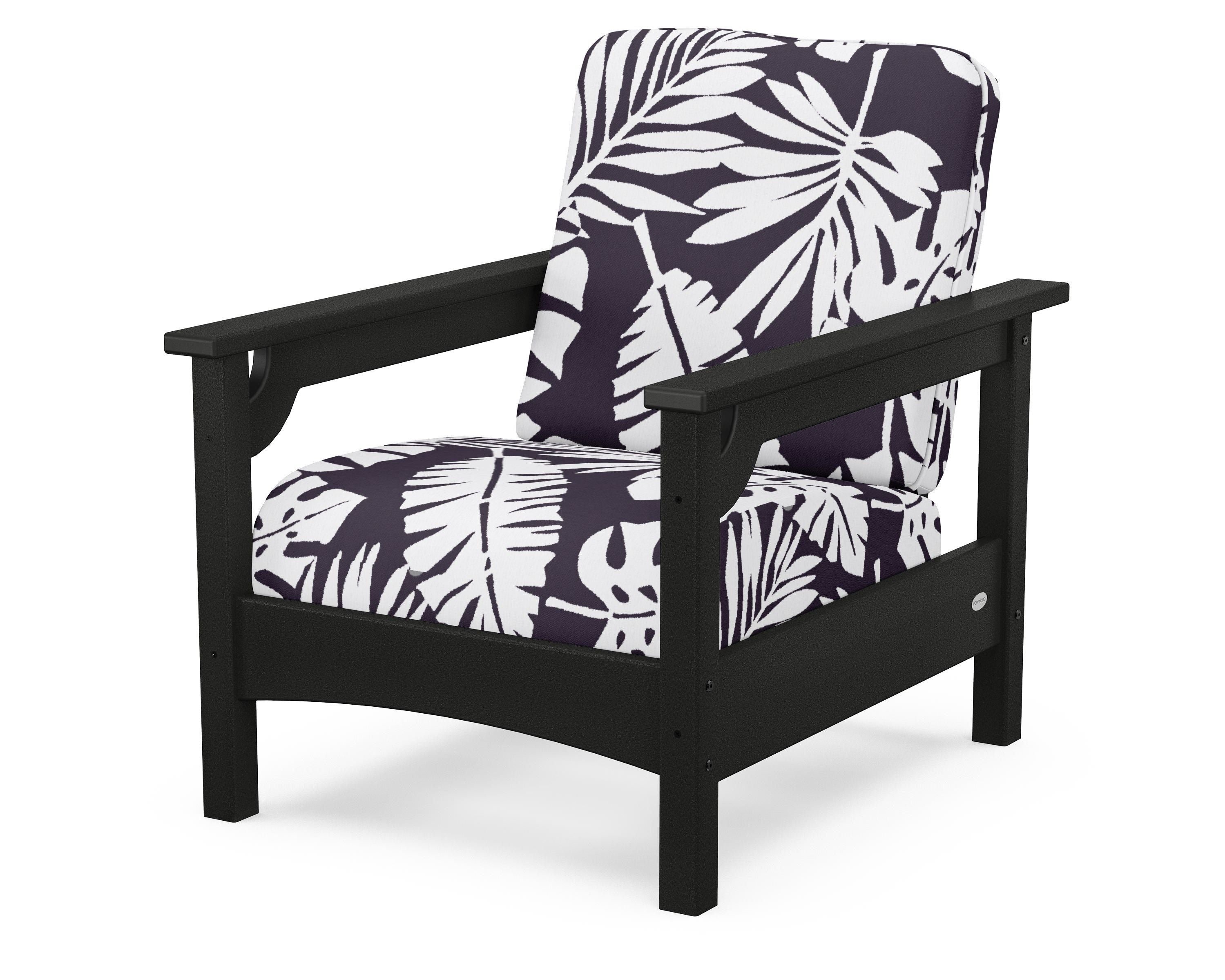 POLYWOOD® Club Chair in Black / Leaf Navy