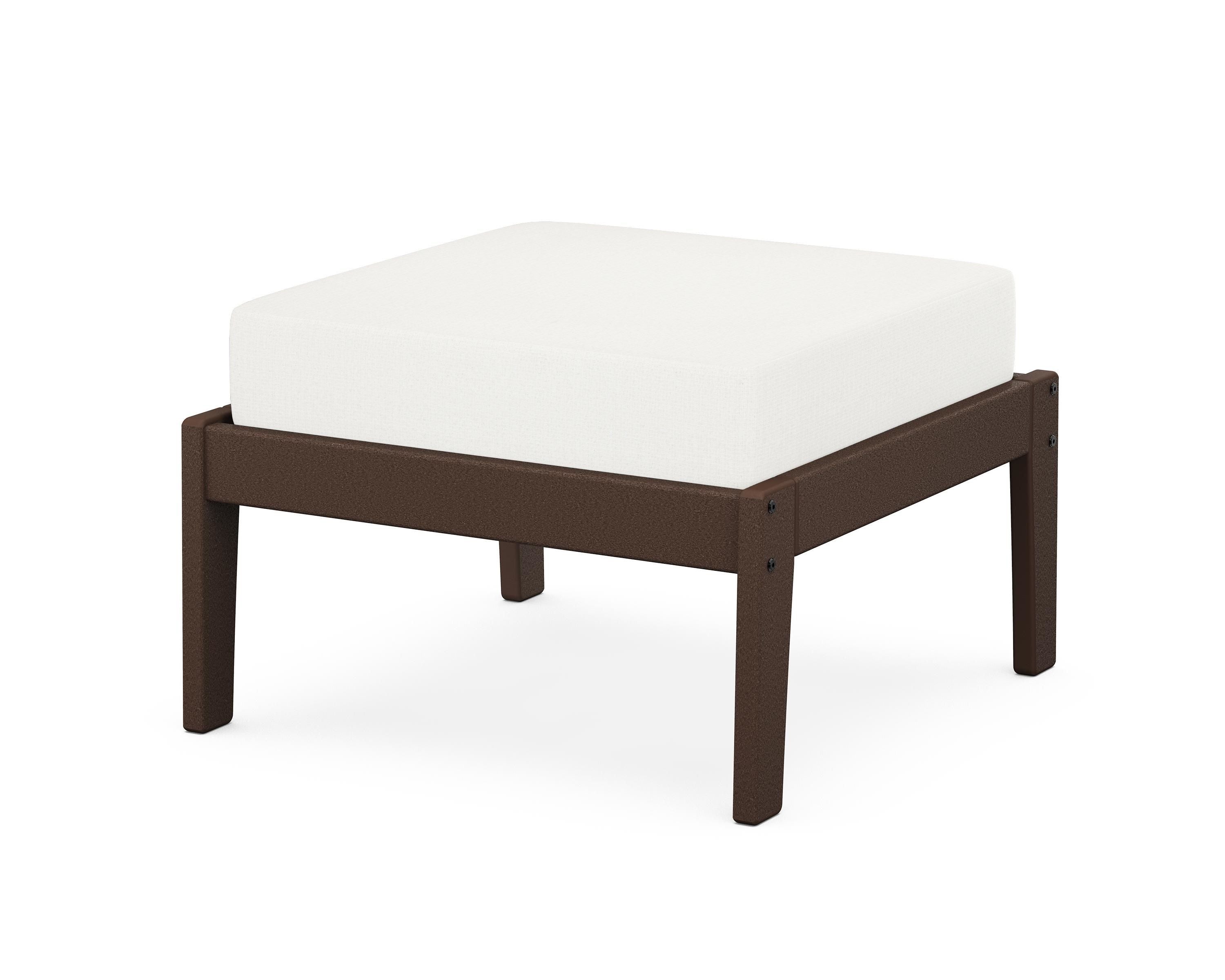 Unbranded Deep Seating Ottoman in Mahogany / Natural Linen