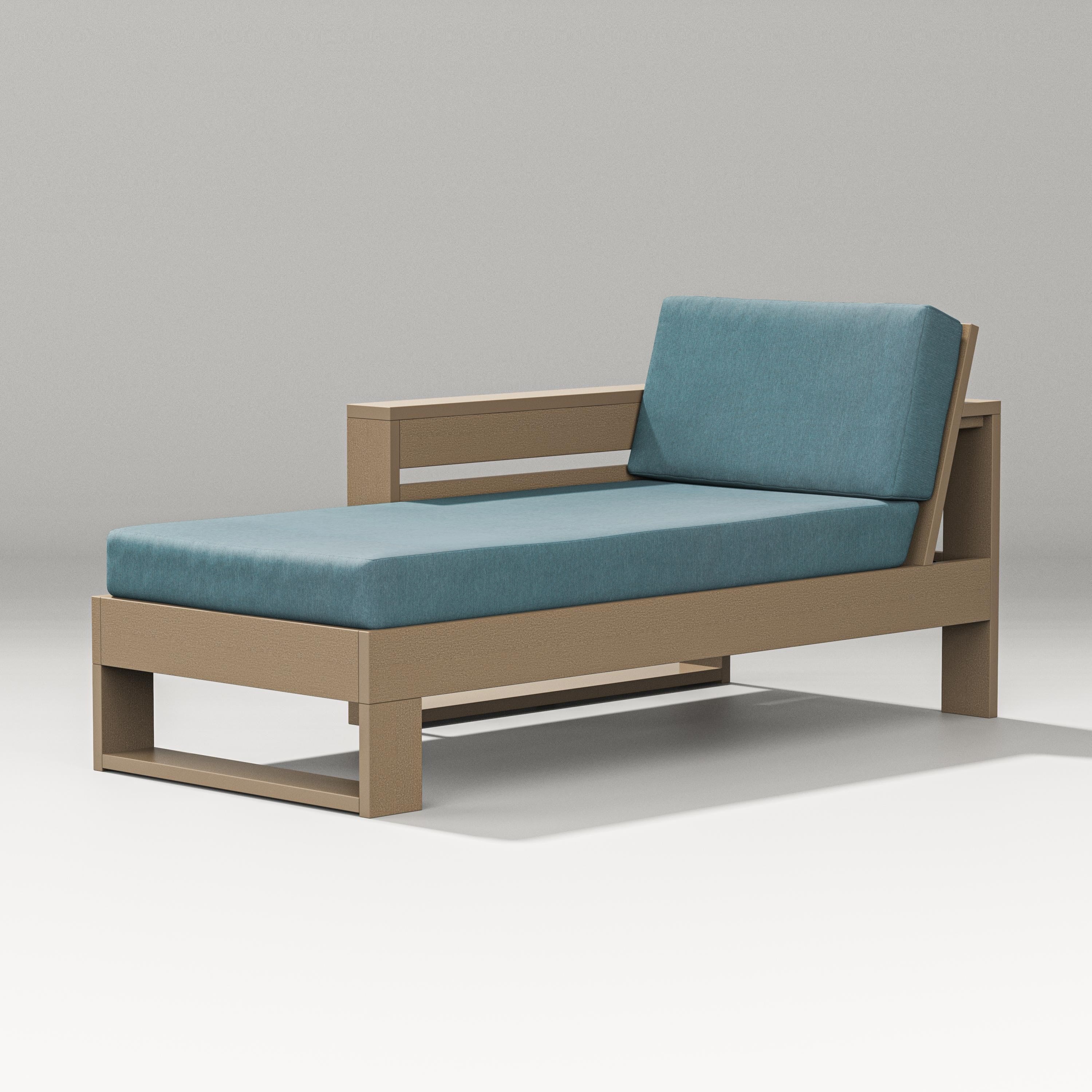 PW Designer Series Latitude Modular Left Arm Chaise in Vintage Sahara / Ocean Teal