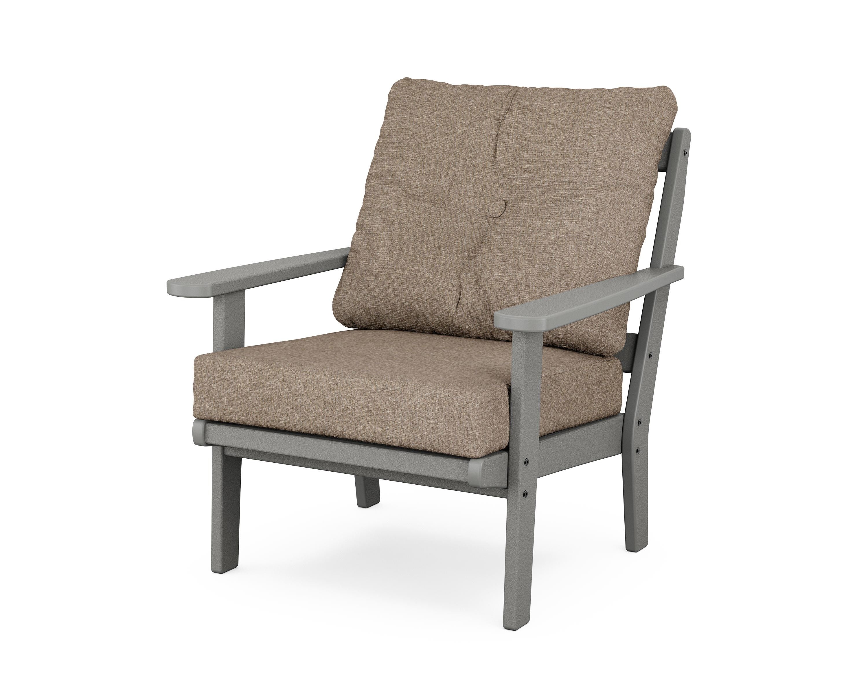 POLYWOOD® Mission Deep Seating Chair in Slate Grey / Spiced Burlap