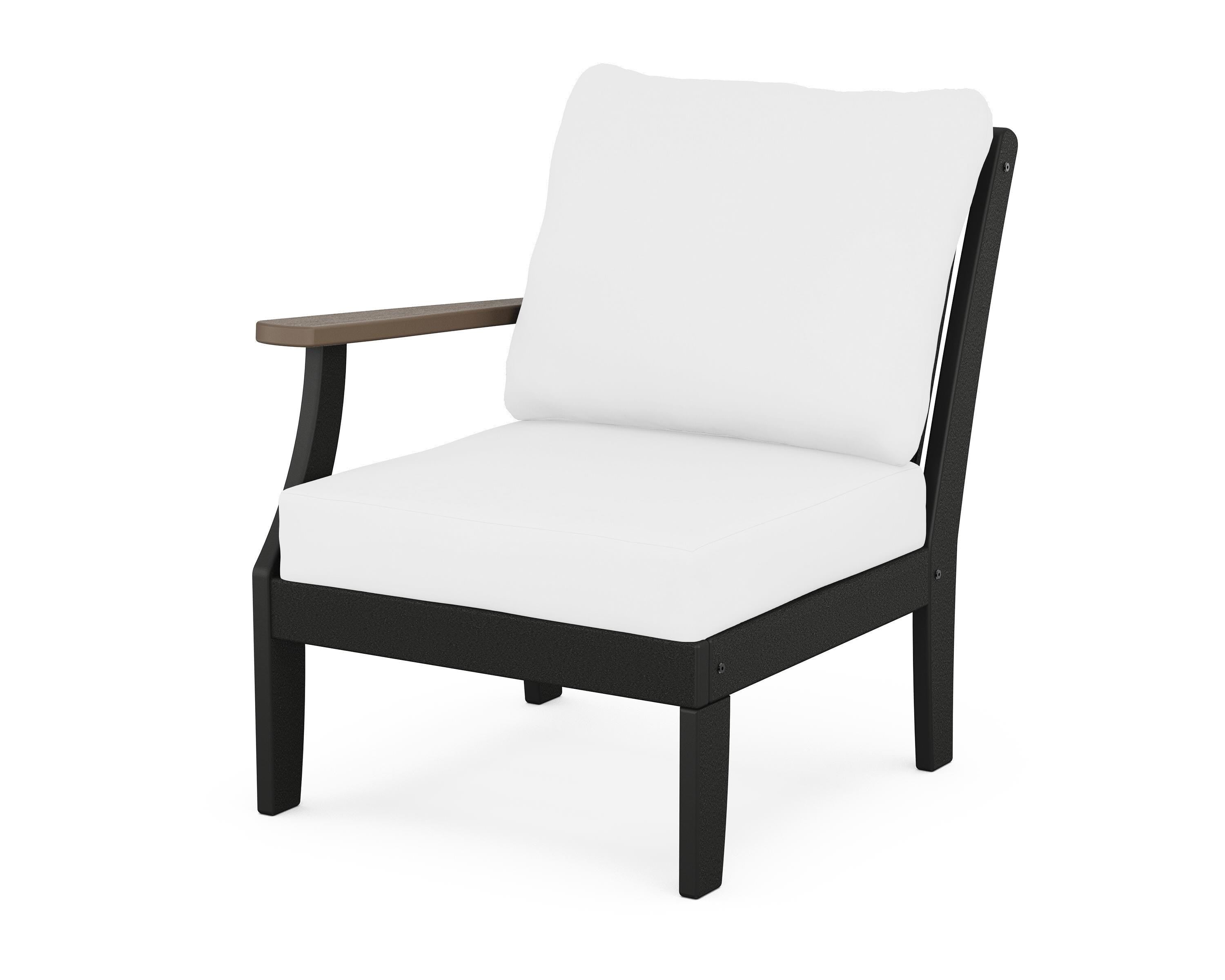 POLYWOOD® Braxton Modular Left Arm Chair in Black / Kona / Natural