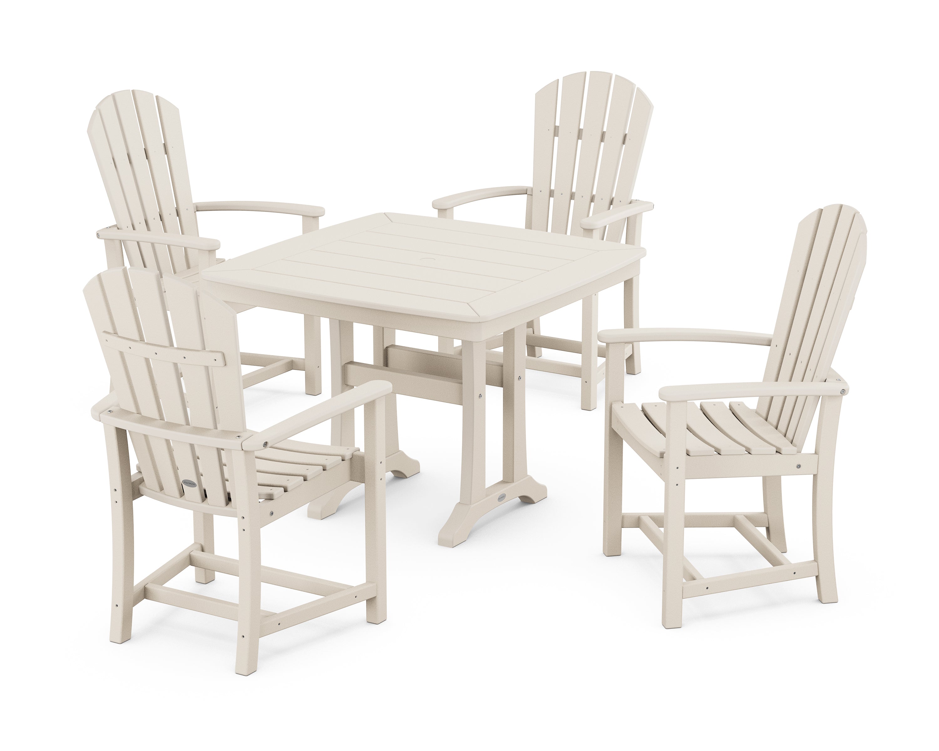 POLYWOOD® Palm Coast 5-Piece Dining Set with Trestle Legs in Sand