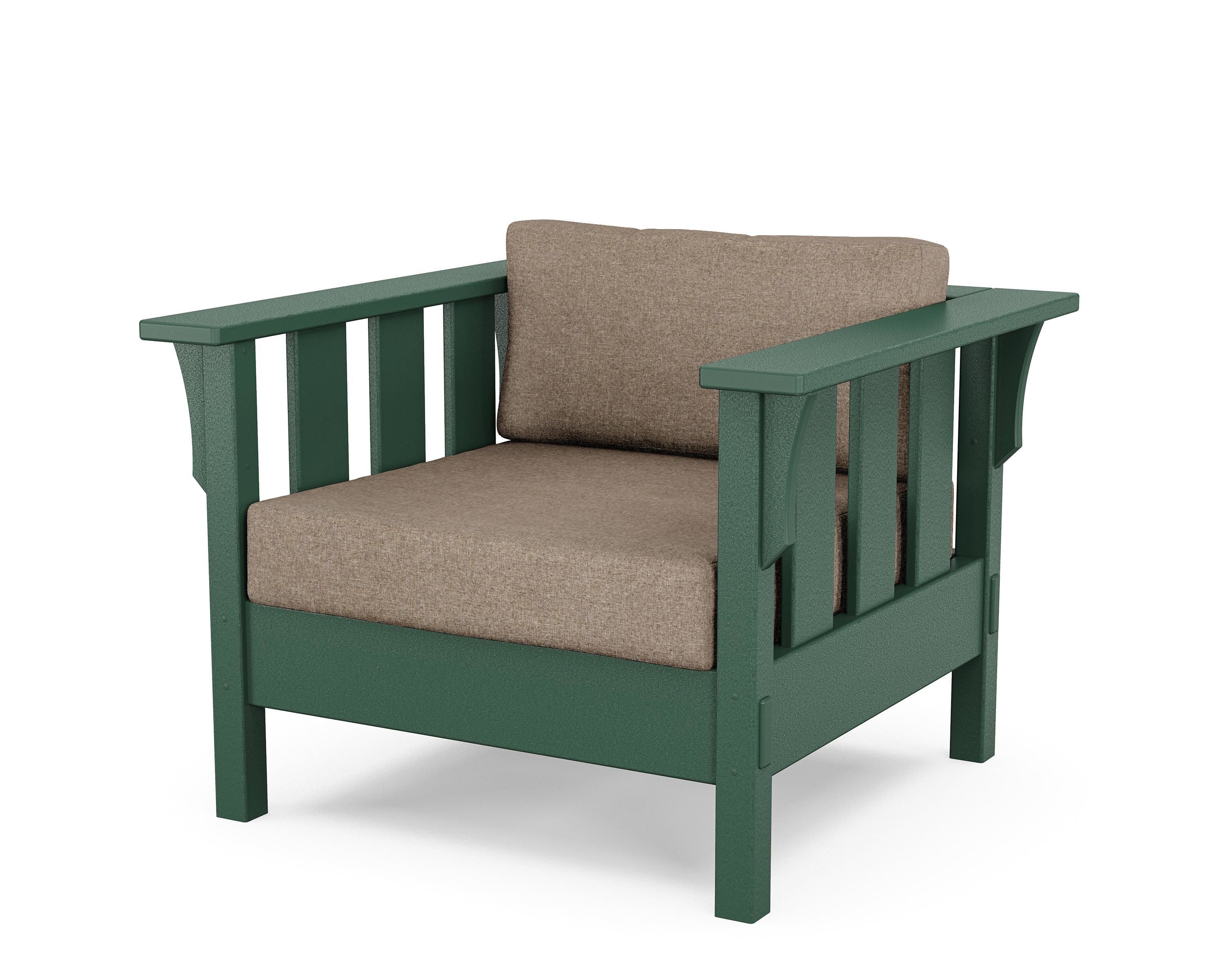 Martha Stewart by POLYWOOD® Acadia Deep Seating Chair in Green / Spiced Burlap