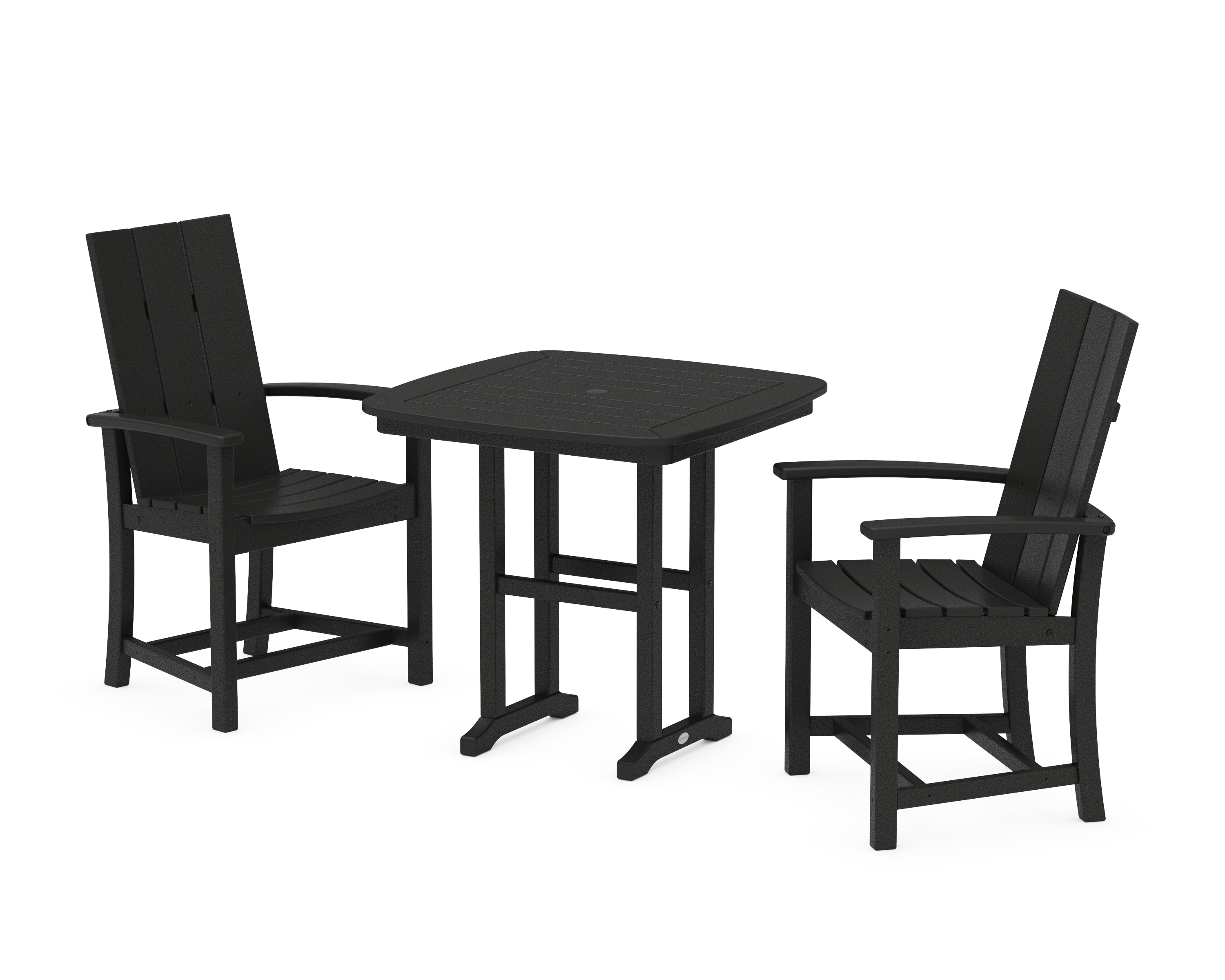 POLYWOOD® Modern Adirondack 3-Piece Dining Set in Black