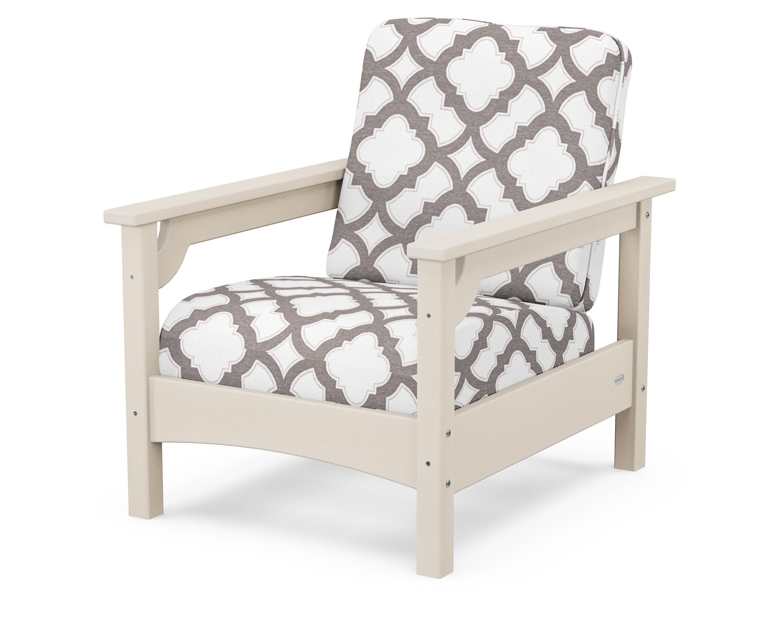 POLYWOOD® Club Chair in Sand / Trellis Grey Mist