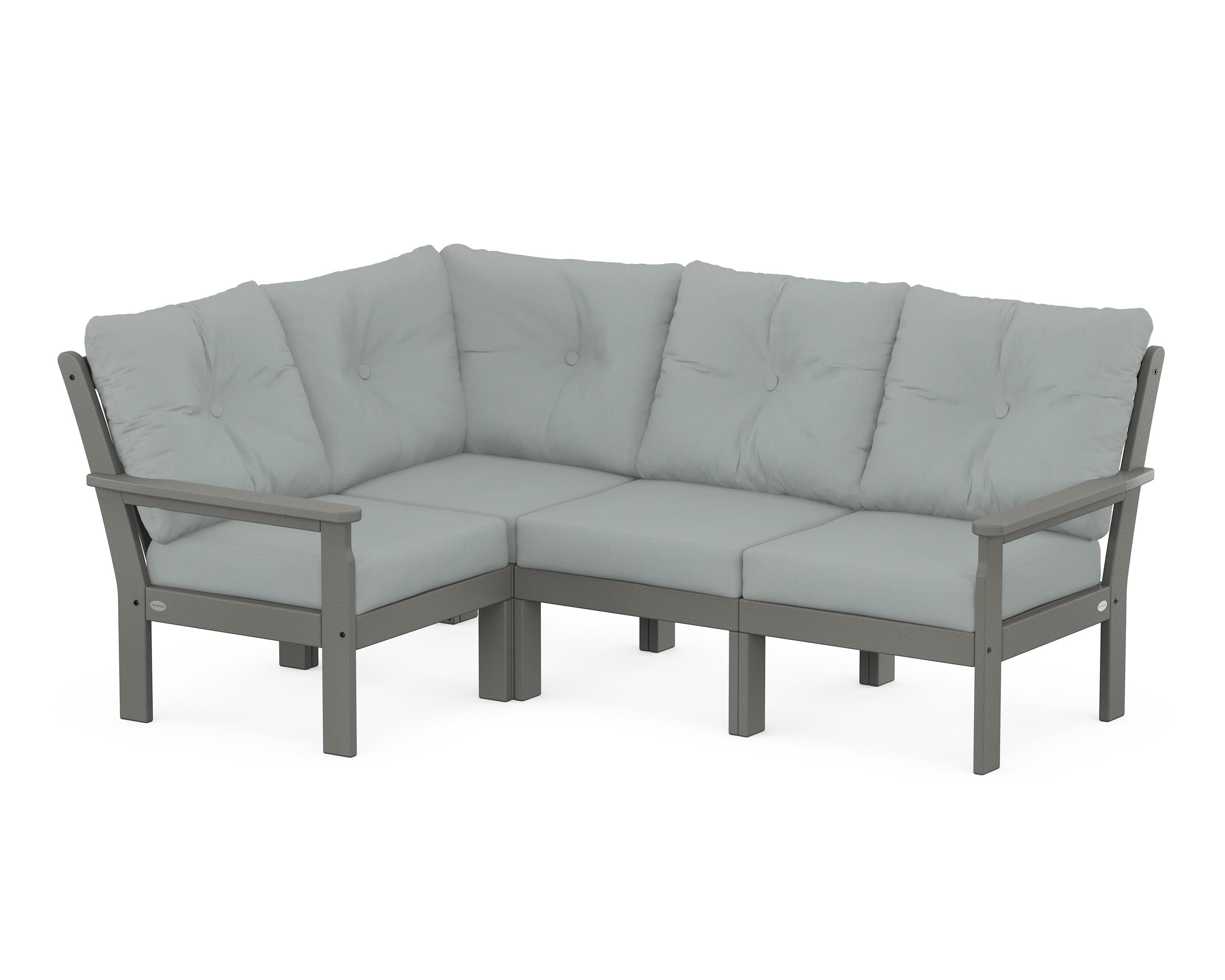 POLYWOOD® Vineyard 4-Piece Sectional in Slate Grey / Spa