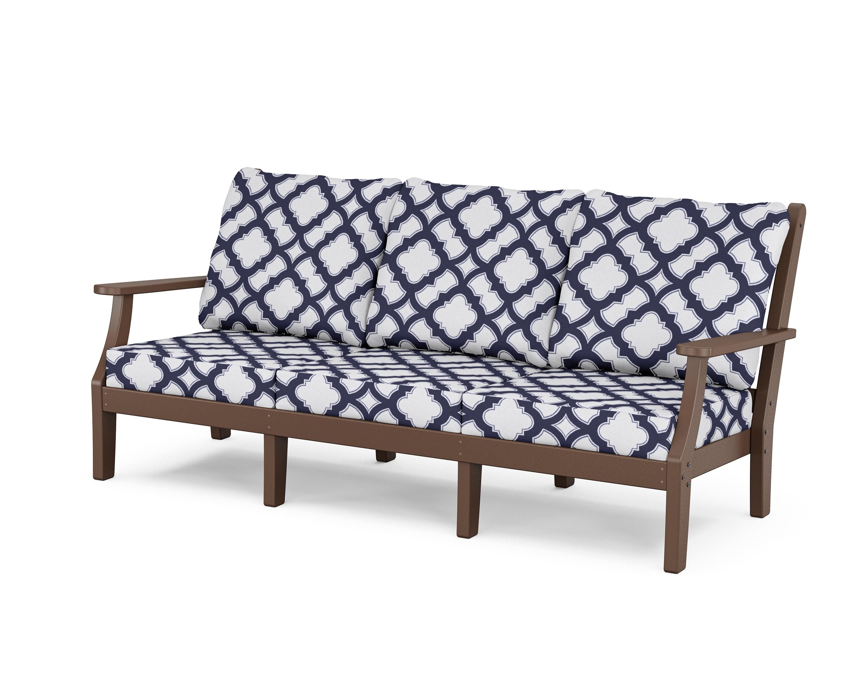 Country Living Wovendale Deep Seating Sofa in Mahogany / Trellis Navy