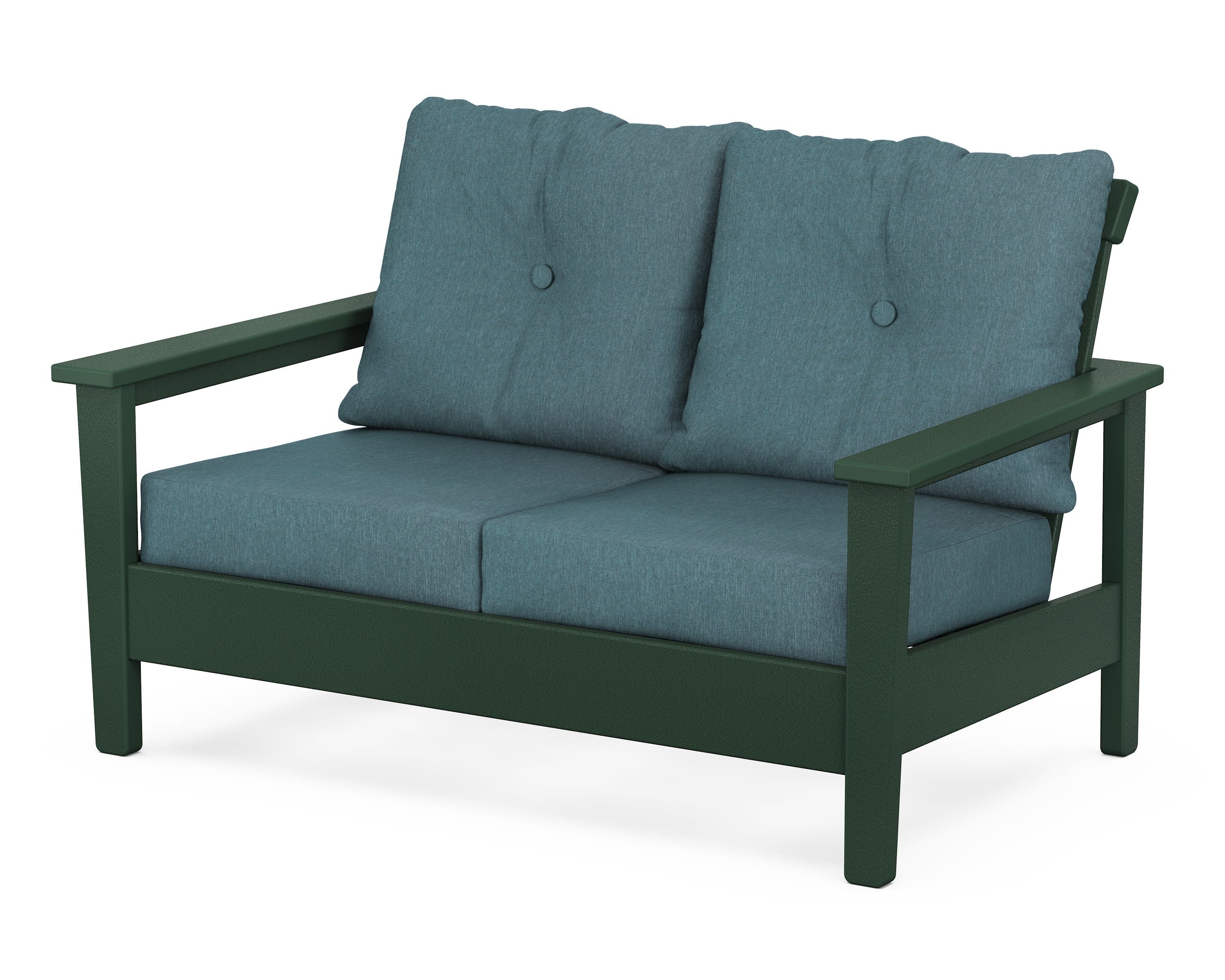 POLYWOOD® Prescott Deep Seating Loveseat in Green / Ocean Teal