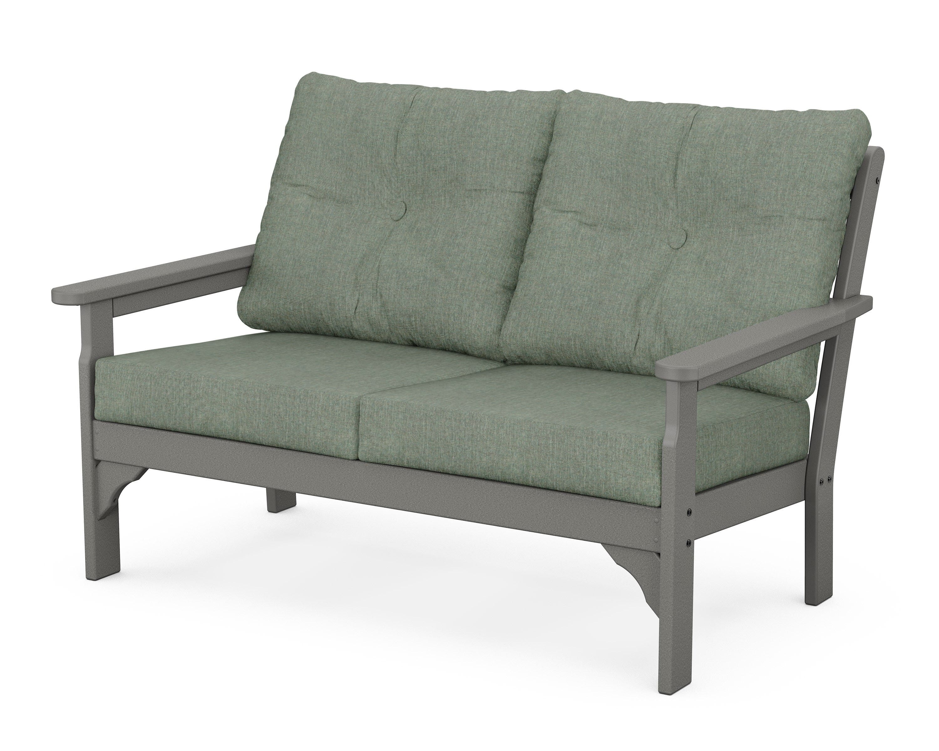 POLYWOOD® Vineyard Deep Seating Loveseat in Slate Grey / Cast Sage