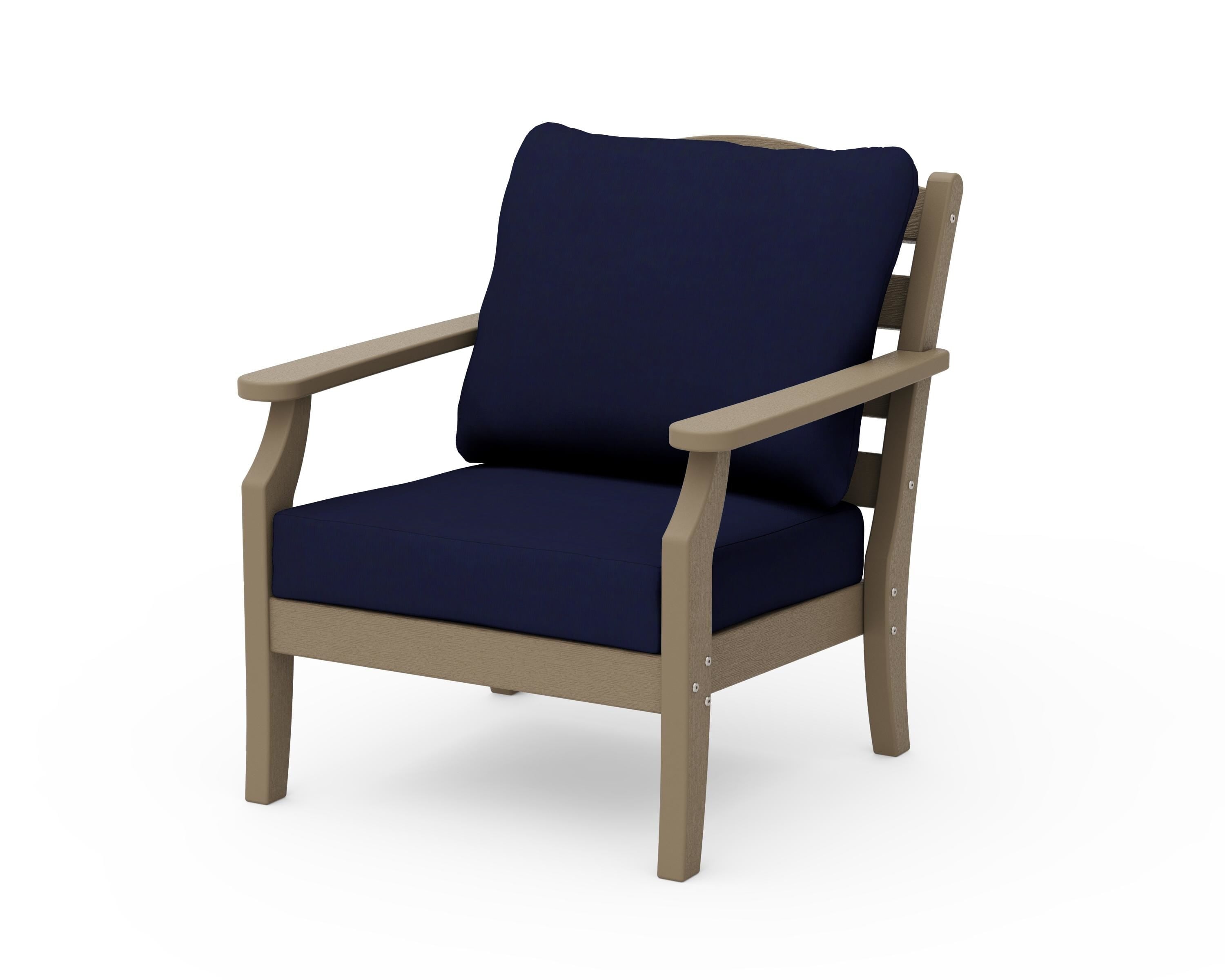 Draper James™ by POLYWOOD® Savannah Deep Seating Chair in Vintage Sahara / Navy