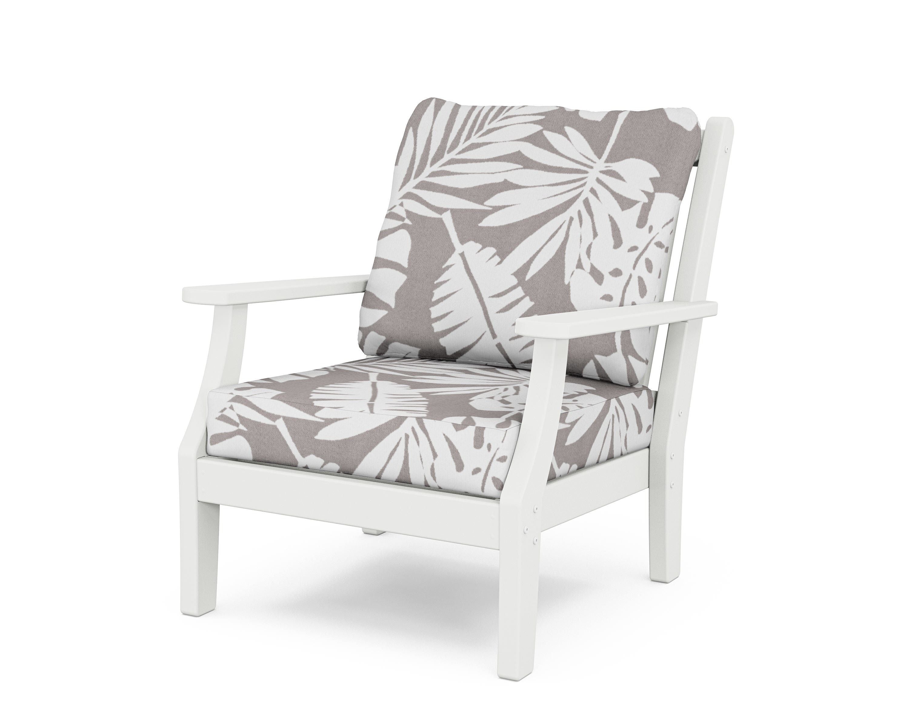 Country Living Wovendale Deep Seating Chair in White / Leaf Grey Mist