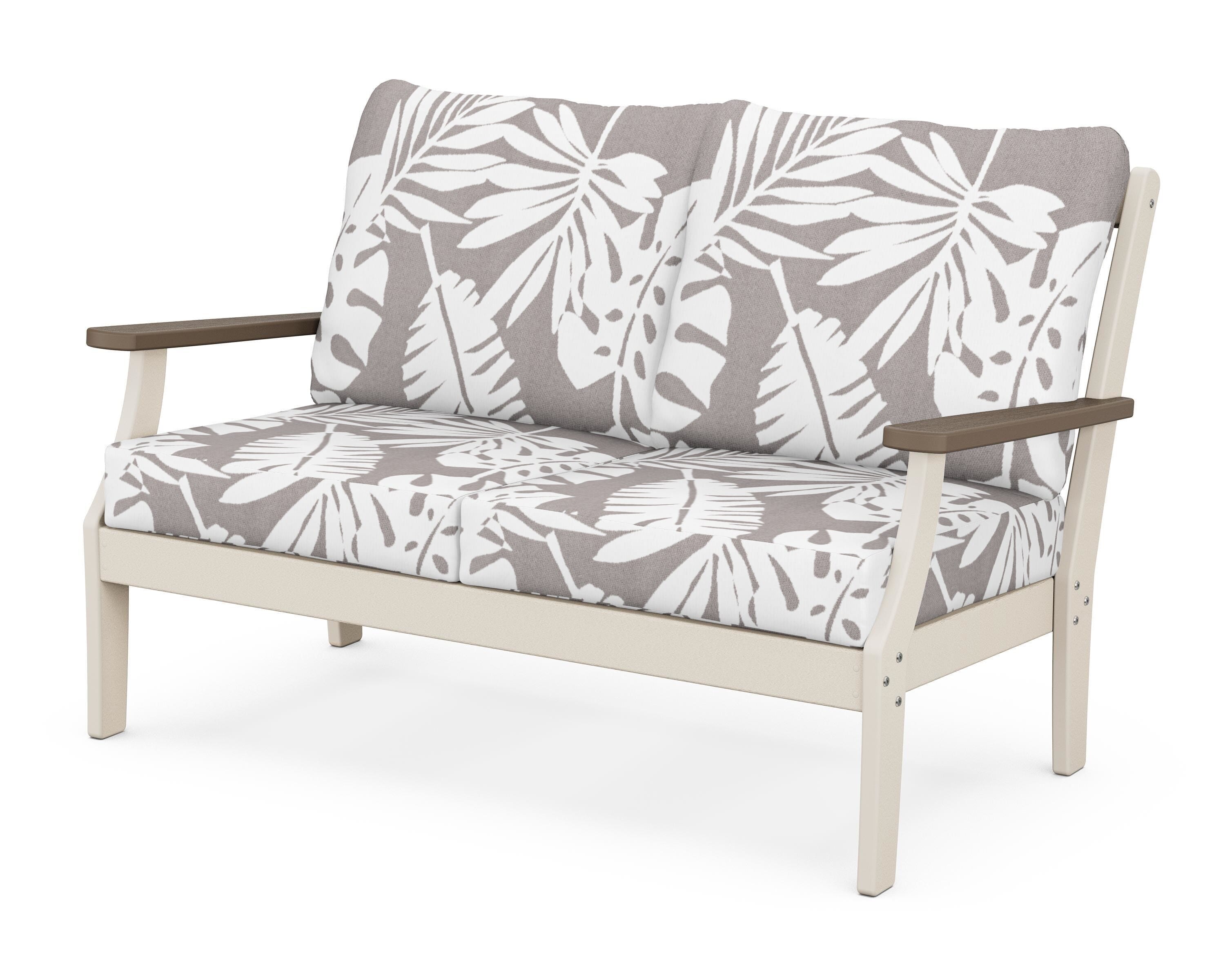 POLYWOOD® Braxton Deep Seating Loveseat in Sand / Kona / Leaf Grey Mist