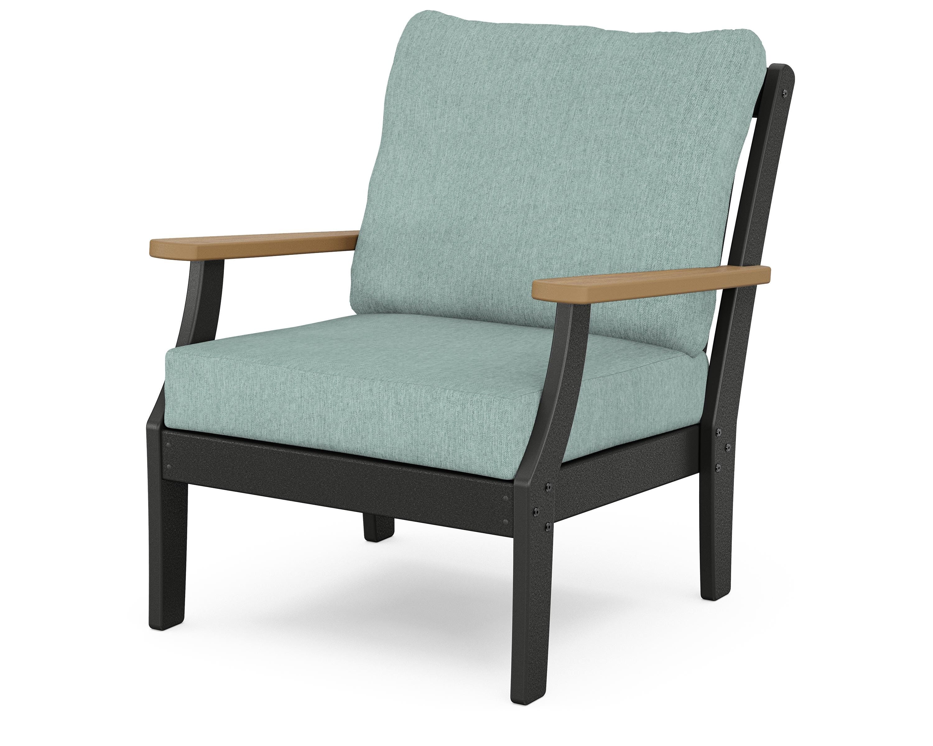 POLYWOOD® Braxton Deep Seating Chair in Black / Natural / Glacier Spa