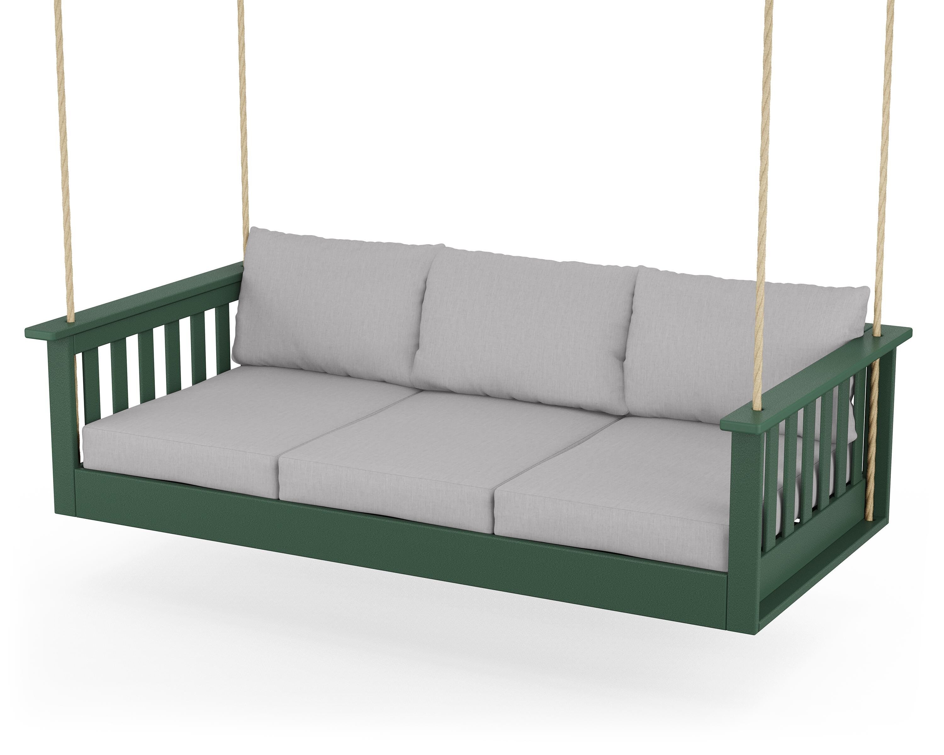 POLYWOOD® Vineyard Daybed Swing in Green / Granite