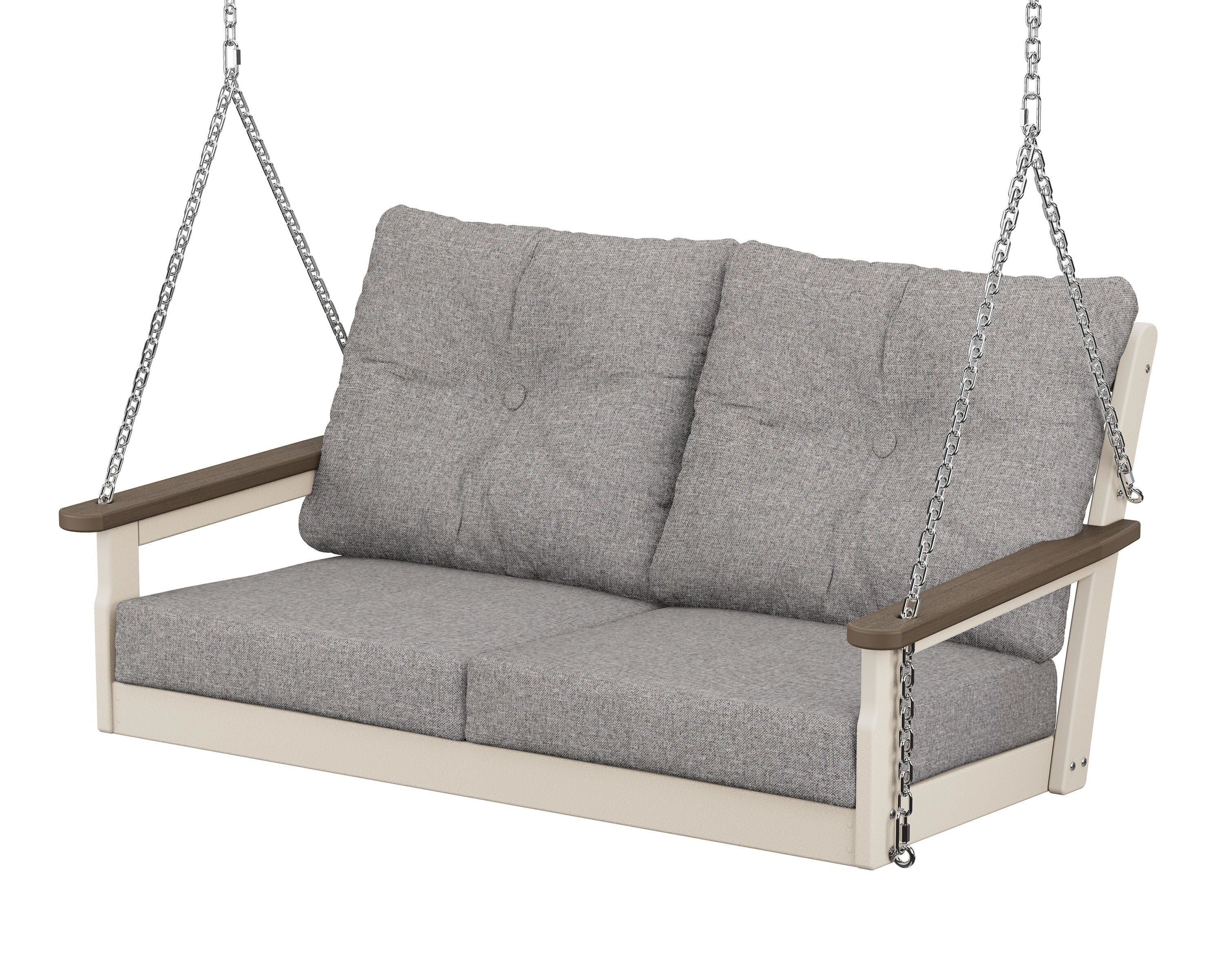 POLYWOOD® Vineyard Deep Seating Swing in Sand / Kona / Grey Mist
