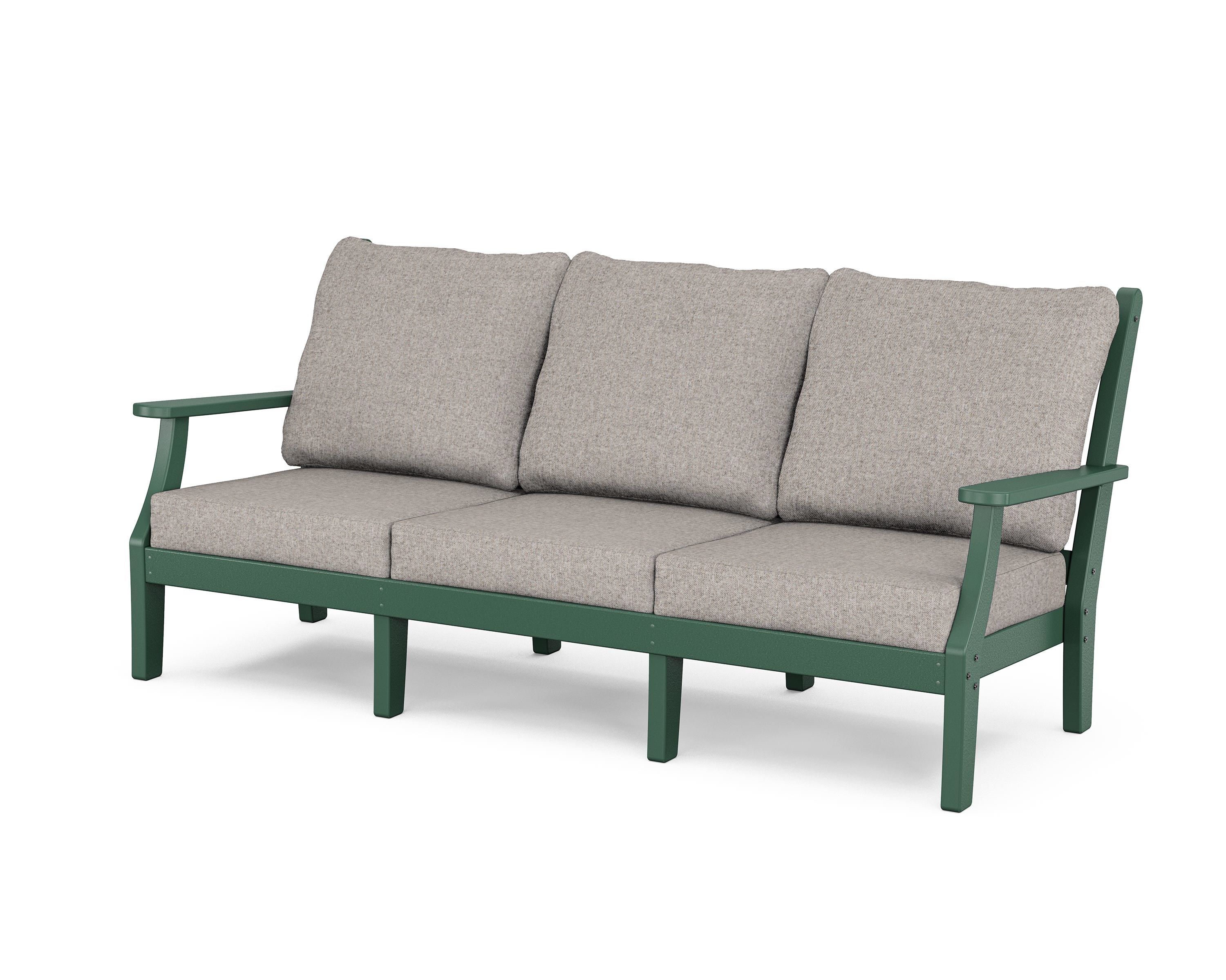 Country Living Wovendale Deep Seating Sofa in Green / Weathered Tweed