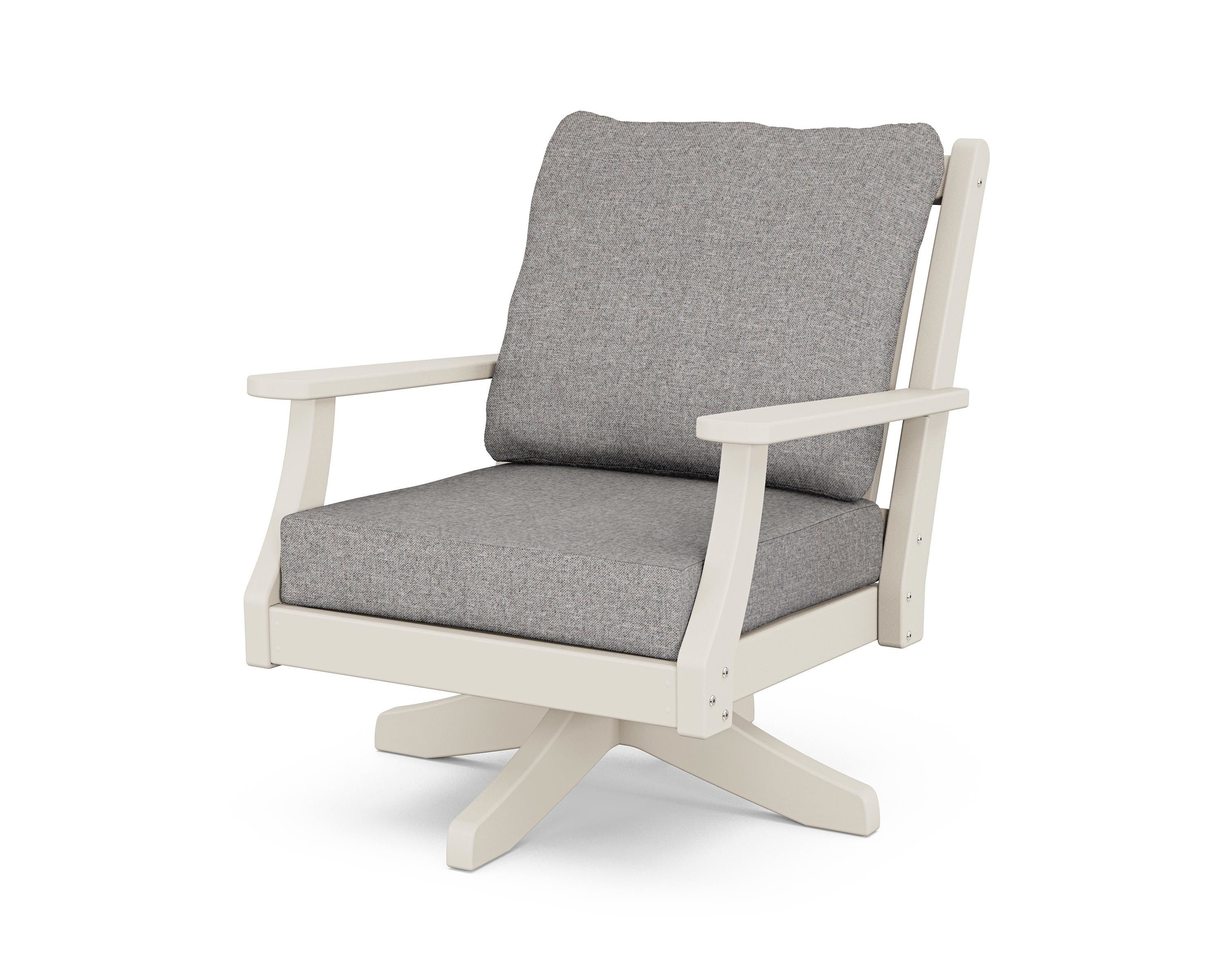 Country Living Wovendale Deep Seating Swivel Chair in Sand / Grey Mist