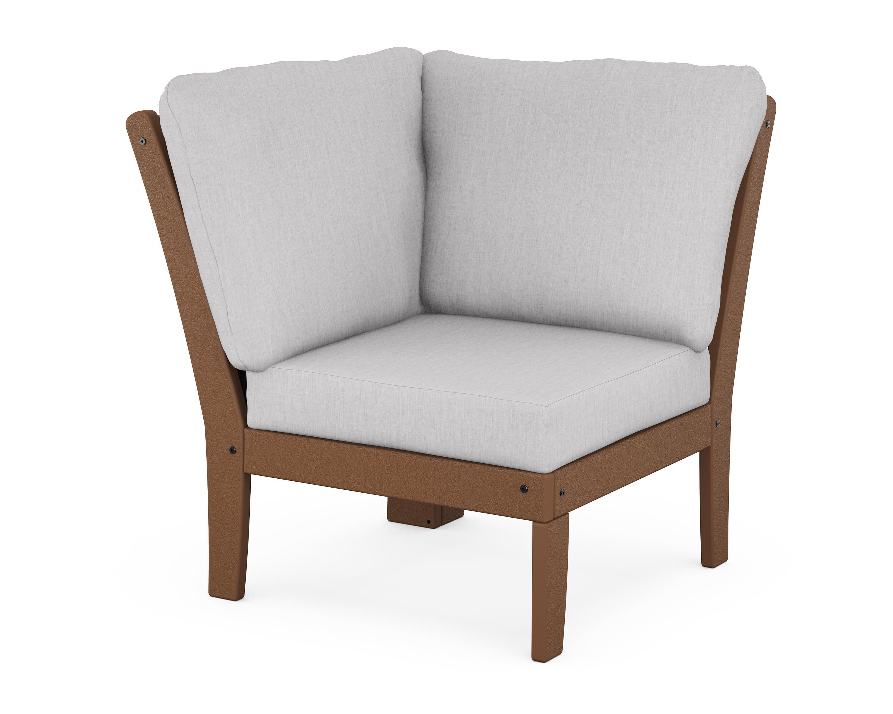 POLYWOOD® Braxton Modular Corner Chair in Teak / Granite