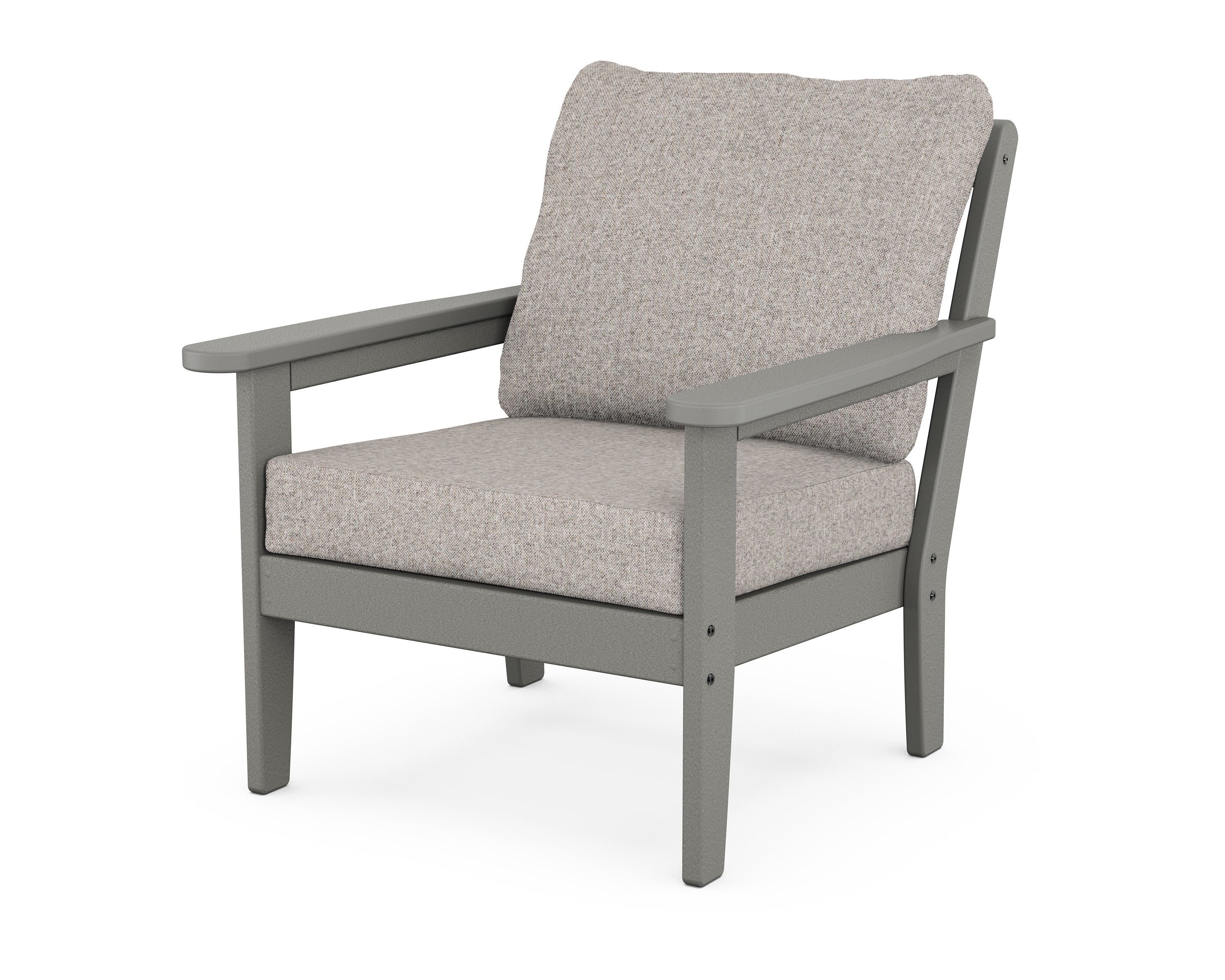 Country Living Cottage Deep Seating Chair in Slate Grey / Weathered Tweed