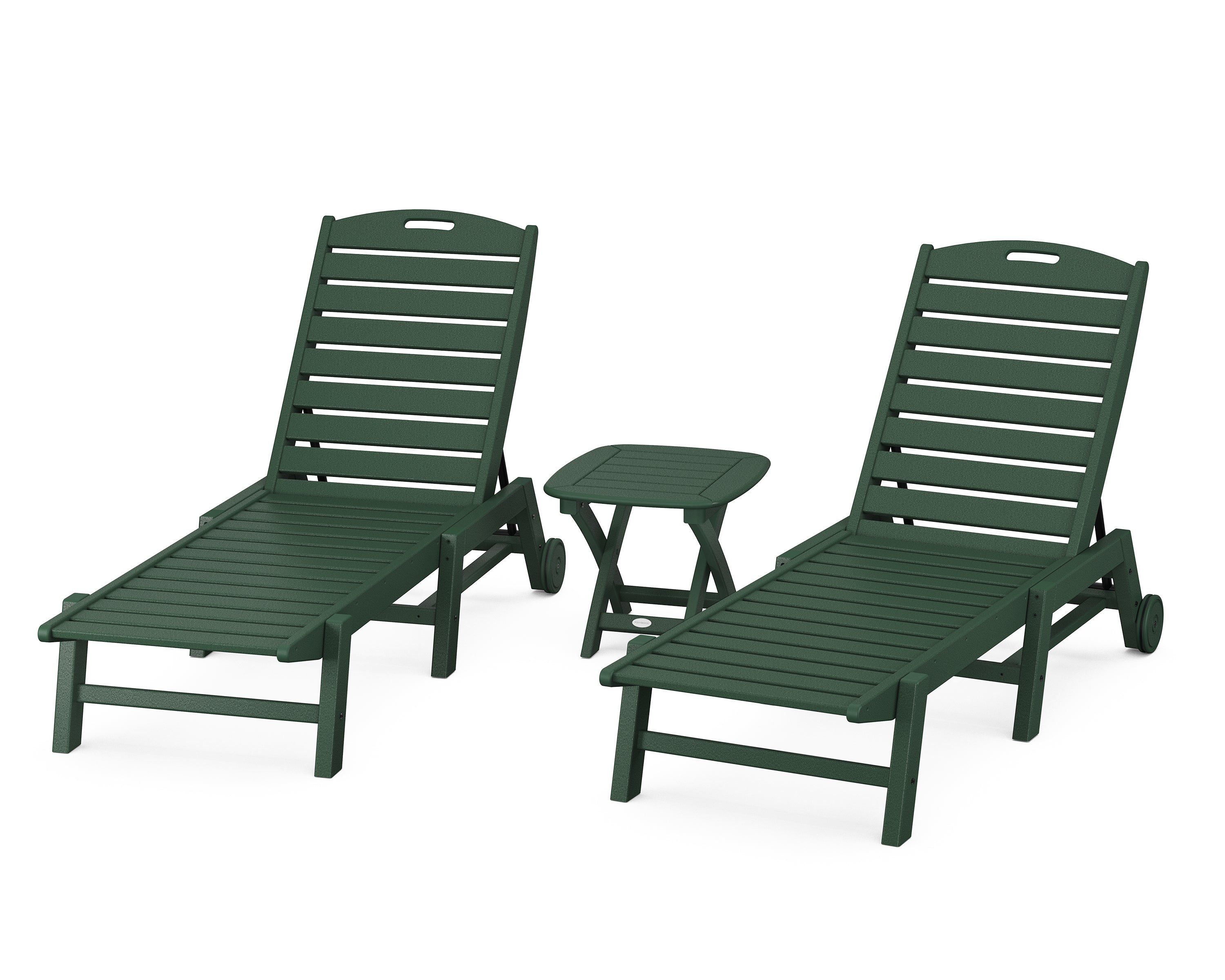 POLYWOOD® Nautical 3-Piece Chaise Set in Green