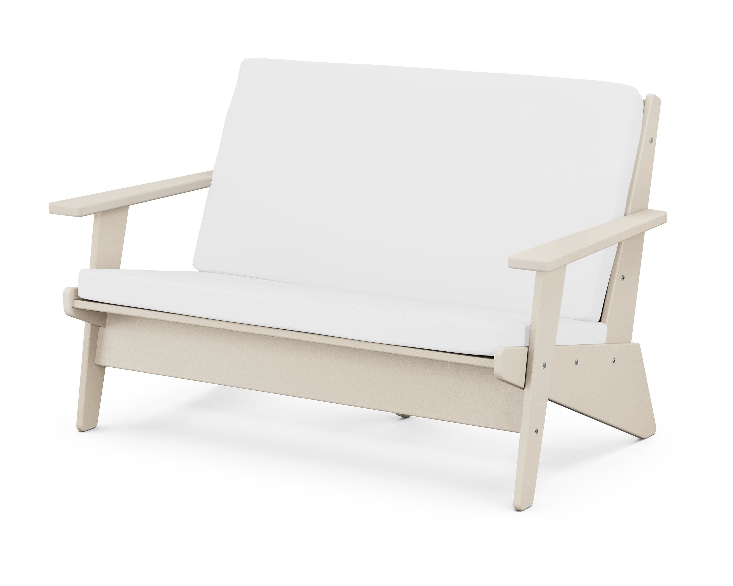 POLYWOOD® Riviera Modern Lounge Loveseat in Sand / Natural
