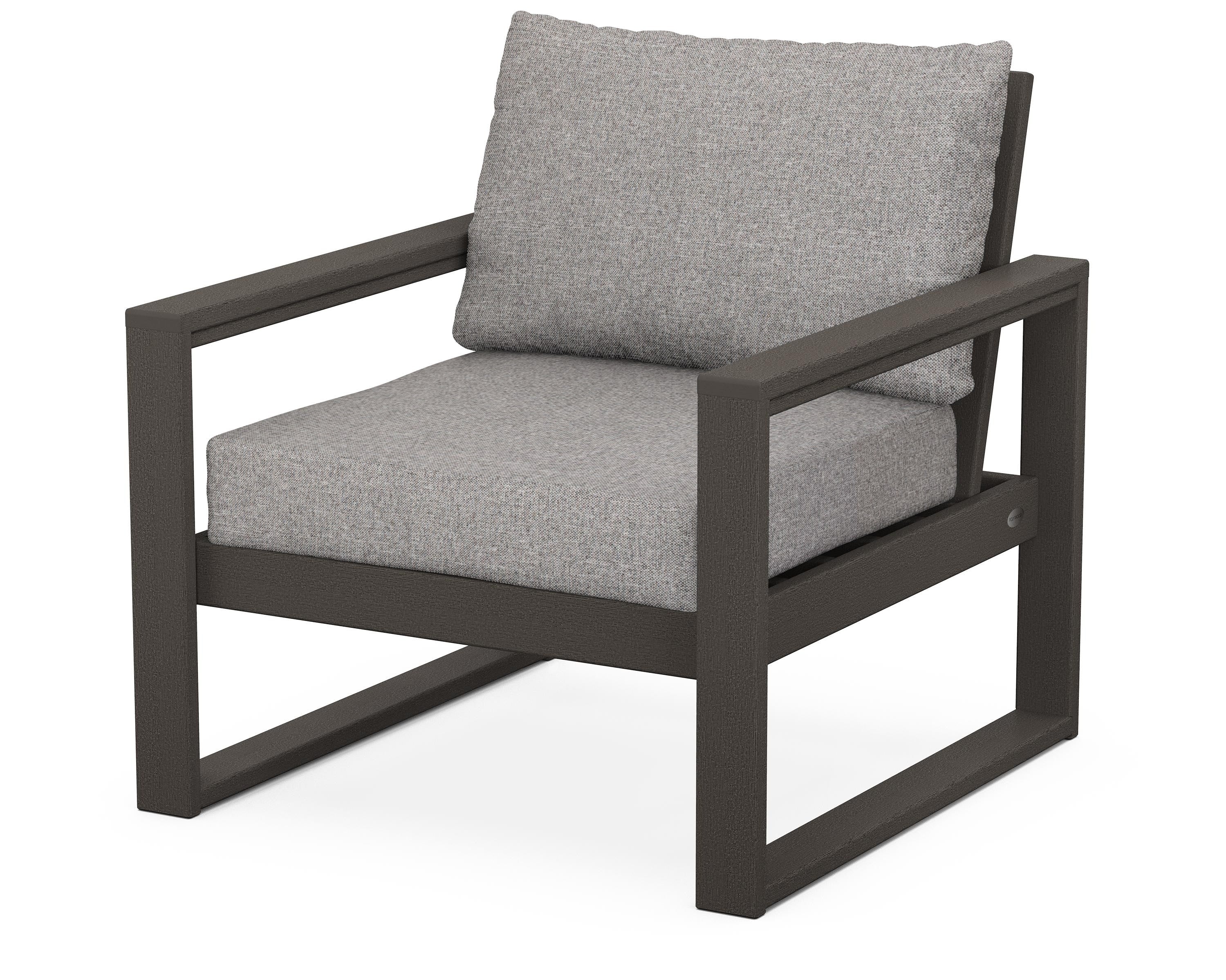POLYWOOD® EDGE Club Chair in Vintage Coffee / Grey Mist
