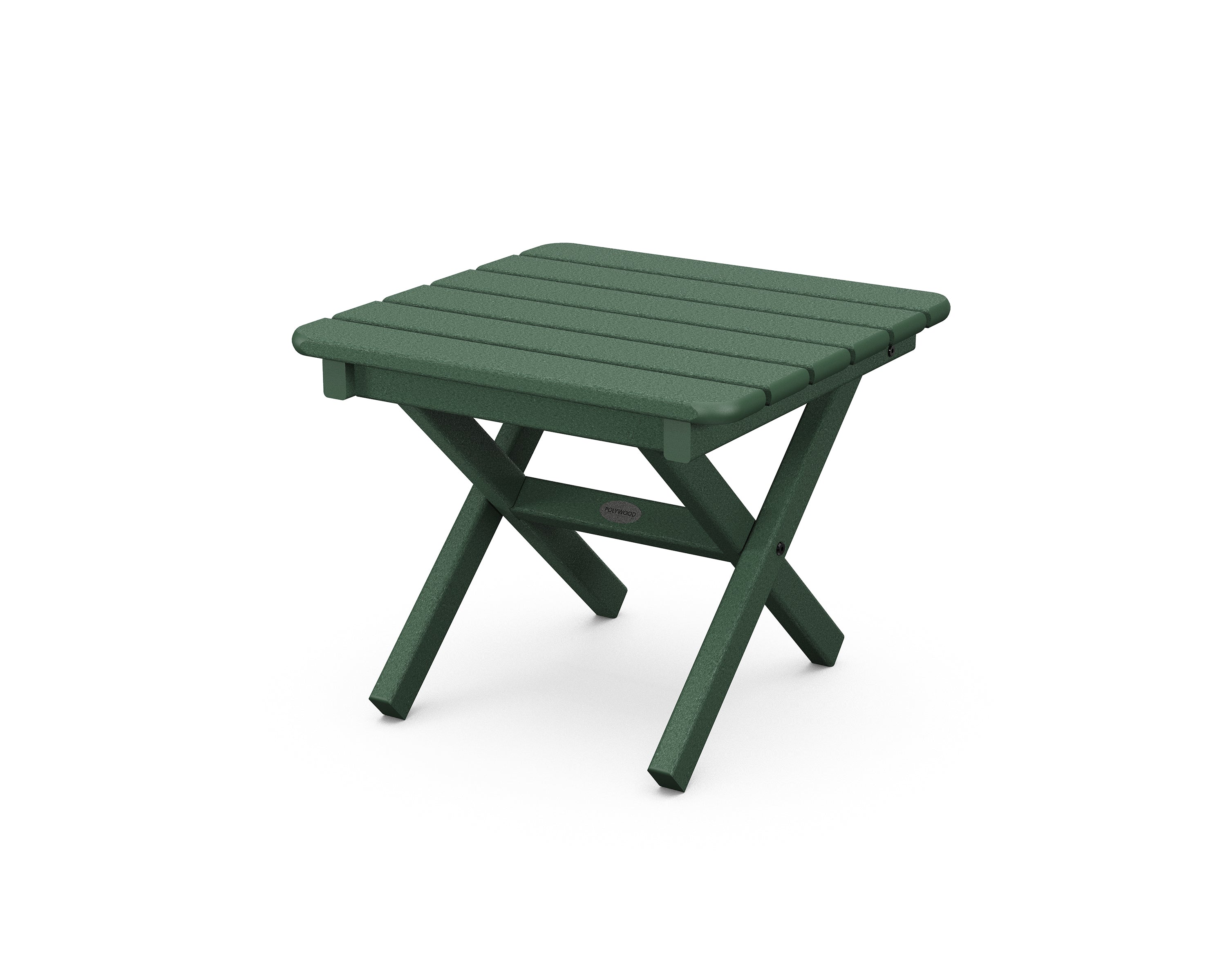 POLYWOOD® Square 18" Folding Side Table in Green