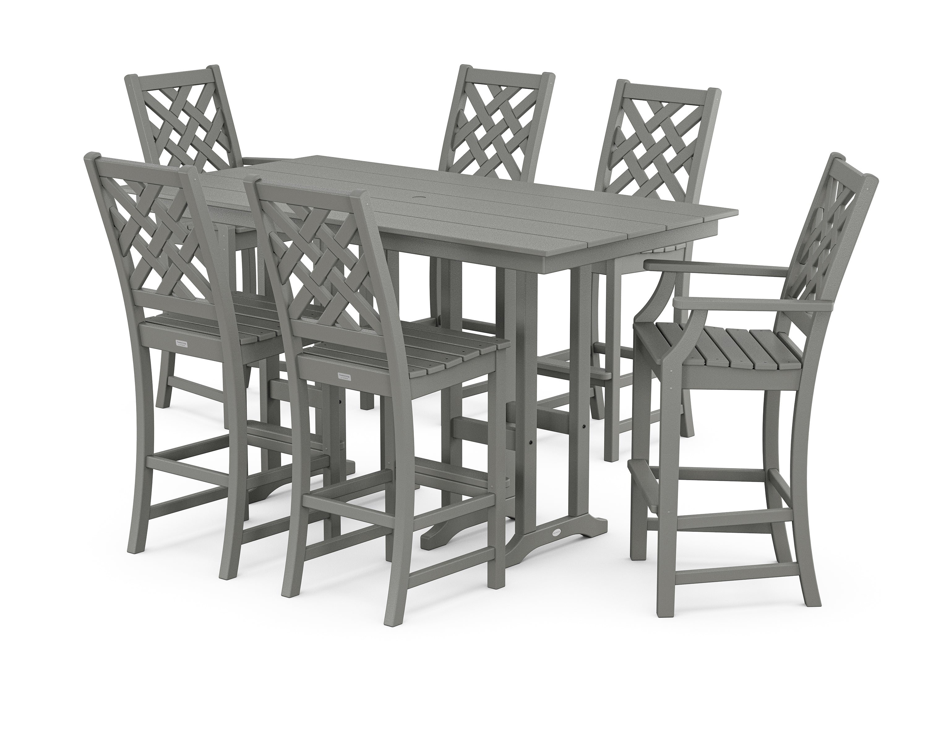 Country Living Wovendale 7-Piece Farmhouse Bar Set in Slate Grey