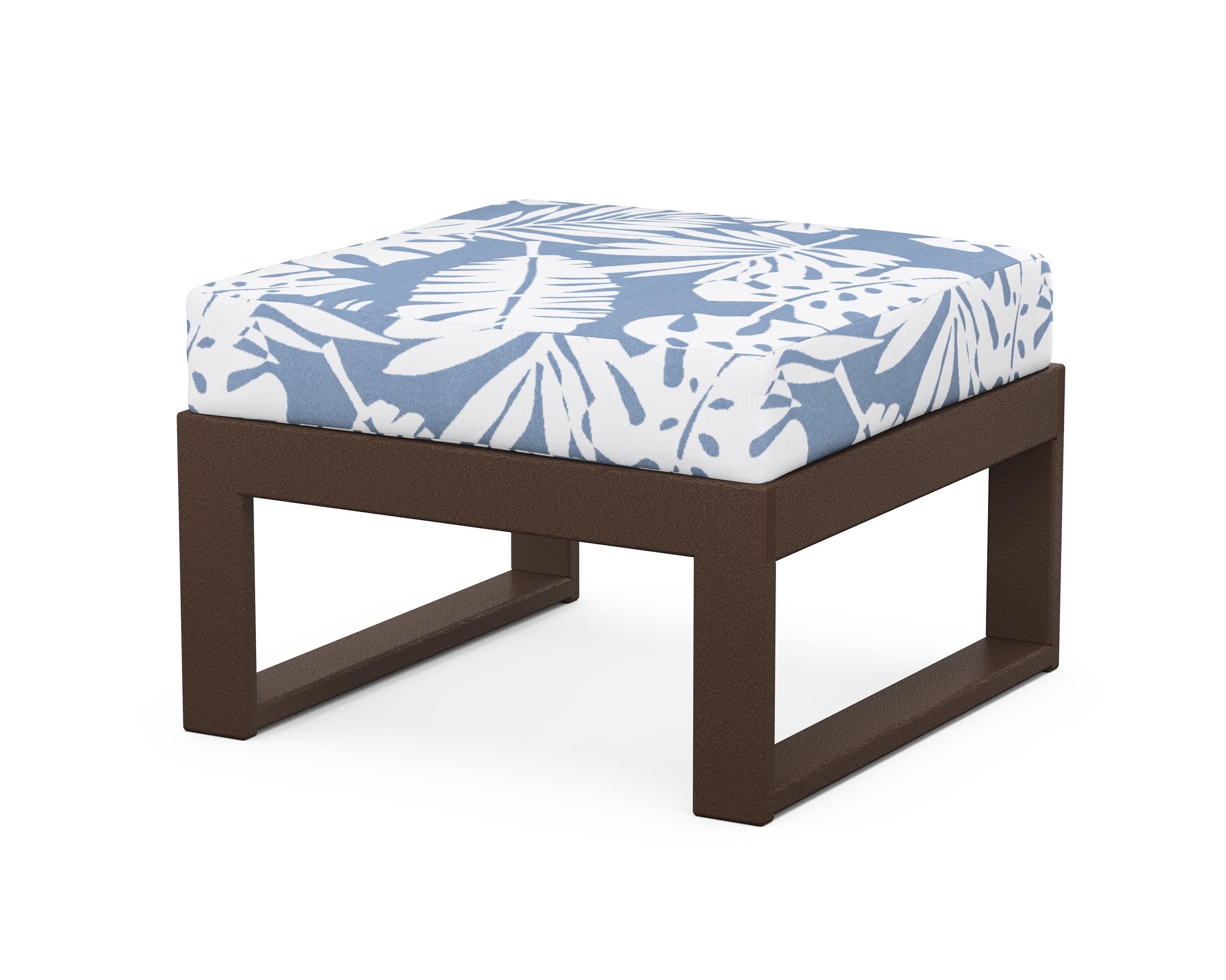 Unbranded Modular Ottoman - Modern in Mahogany / Leaf Sky Blue