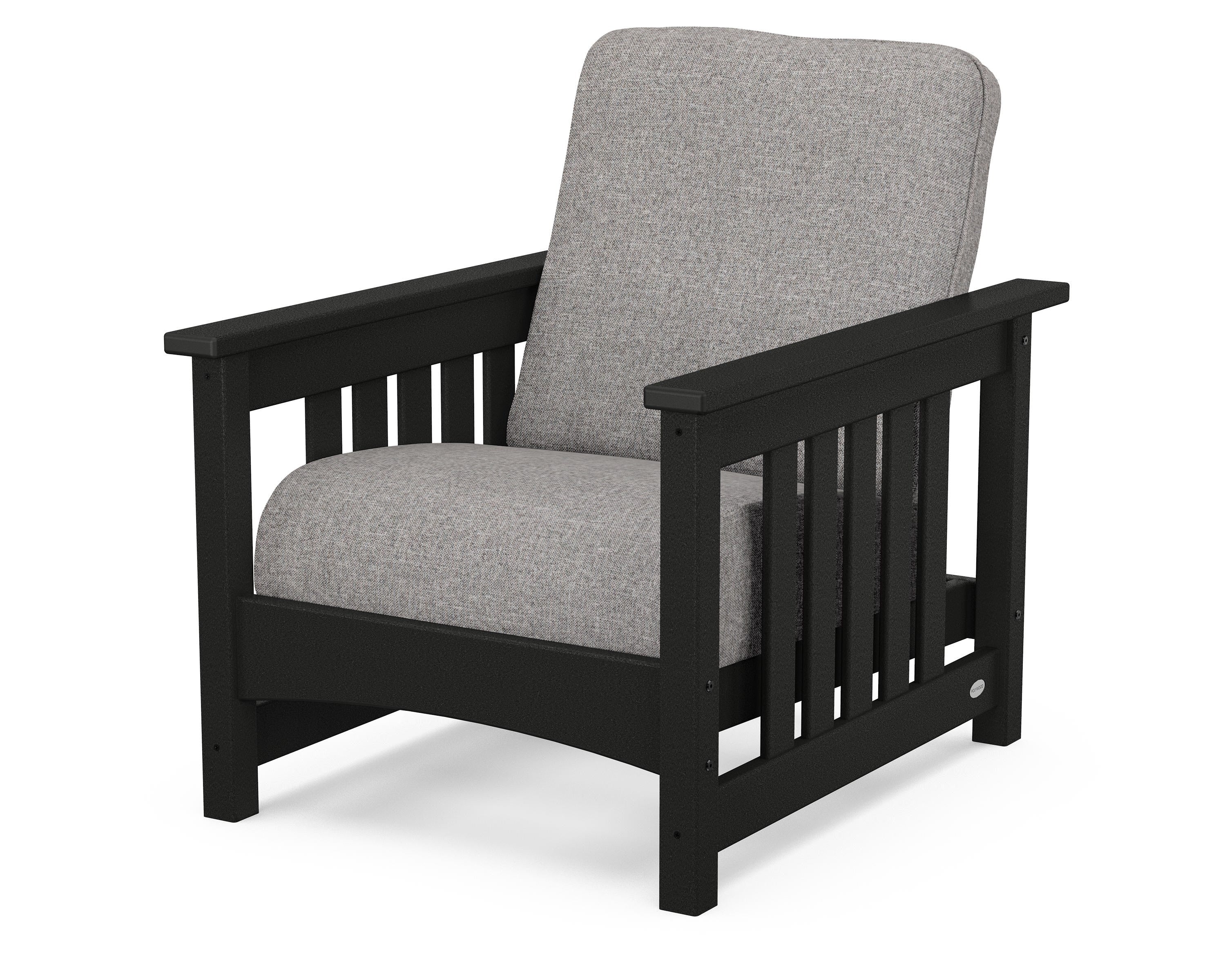 POLYWOOD® Club Mission Chair in Black / Grey Mist