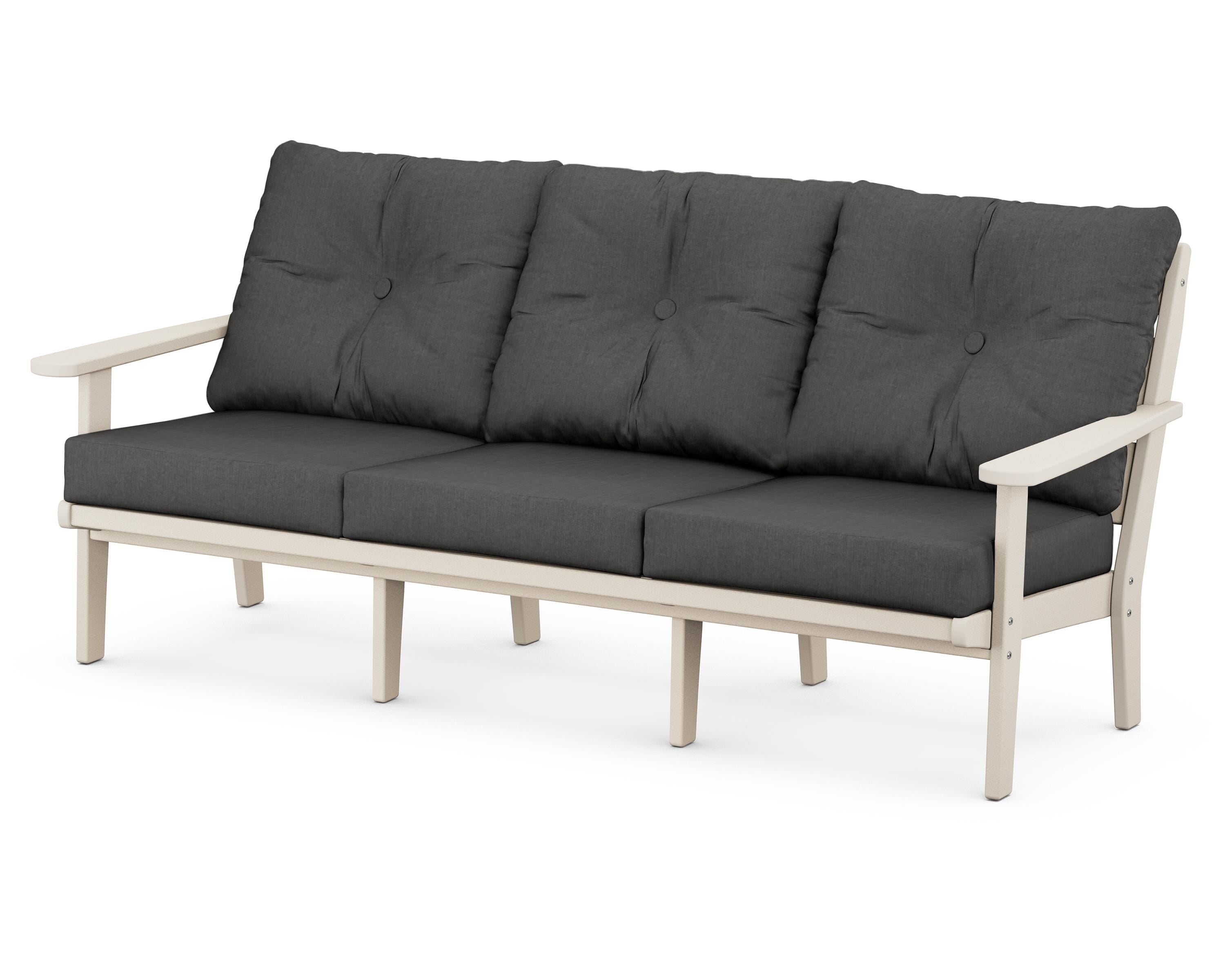 POLYWOOD® Lakeside Deep Seating Sofa in Sand / Spectrum Carbon