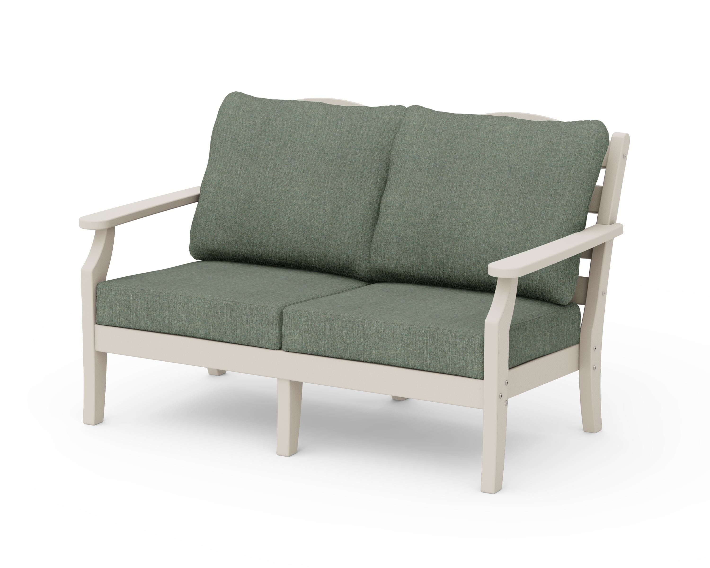 Draper James™ by POLYWOOD® Savannah Deep Seating Loveseat in Sand / Cast Sage