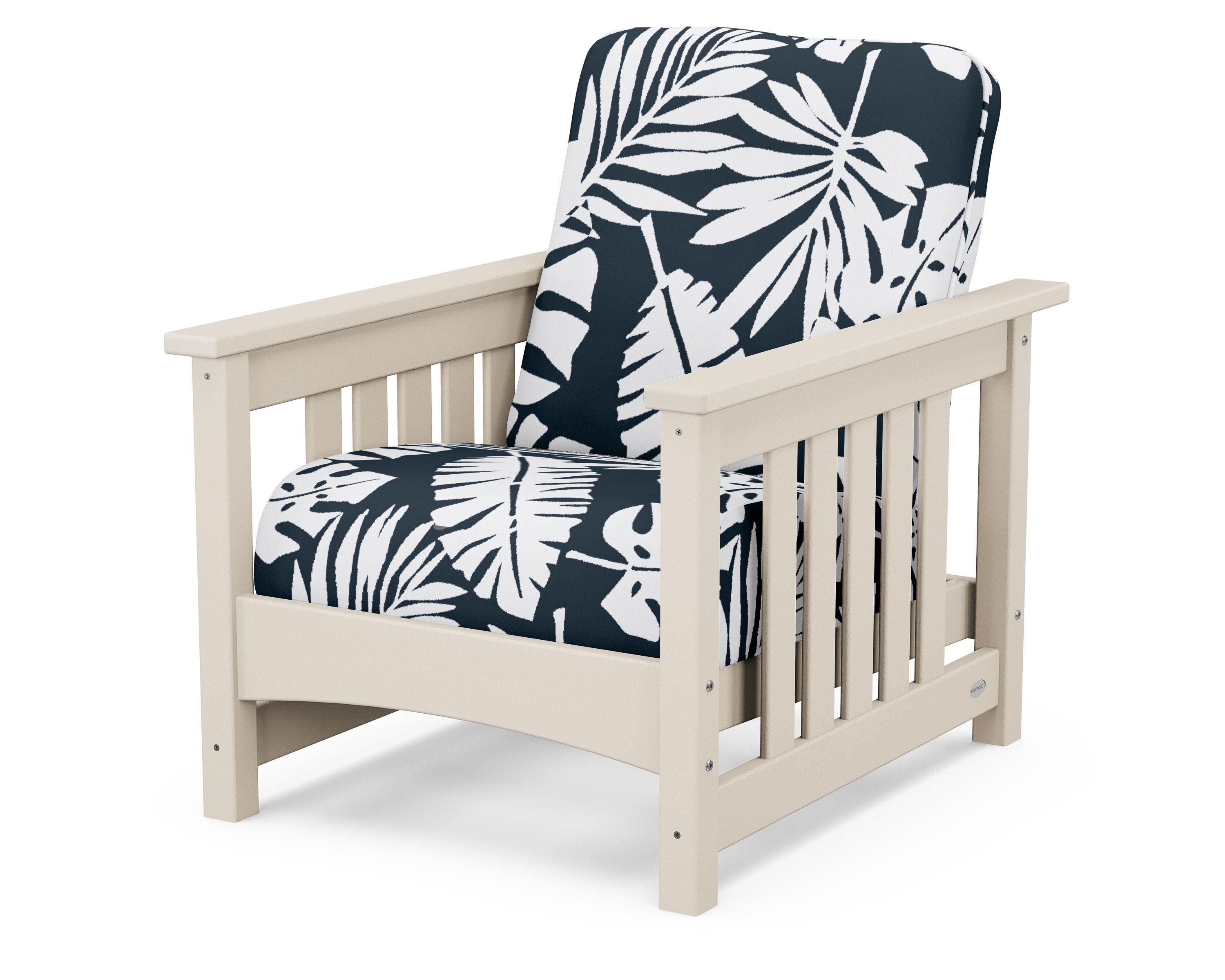 POLYWOOD® Club Mission Chair in Sand / Leaf Marine Indigo