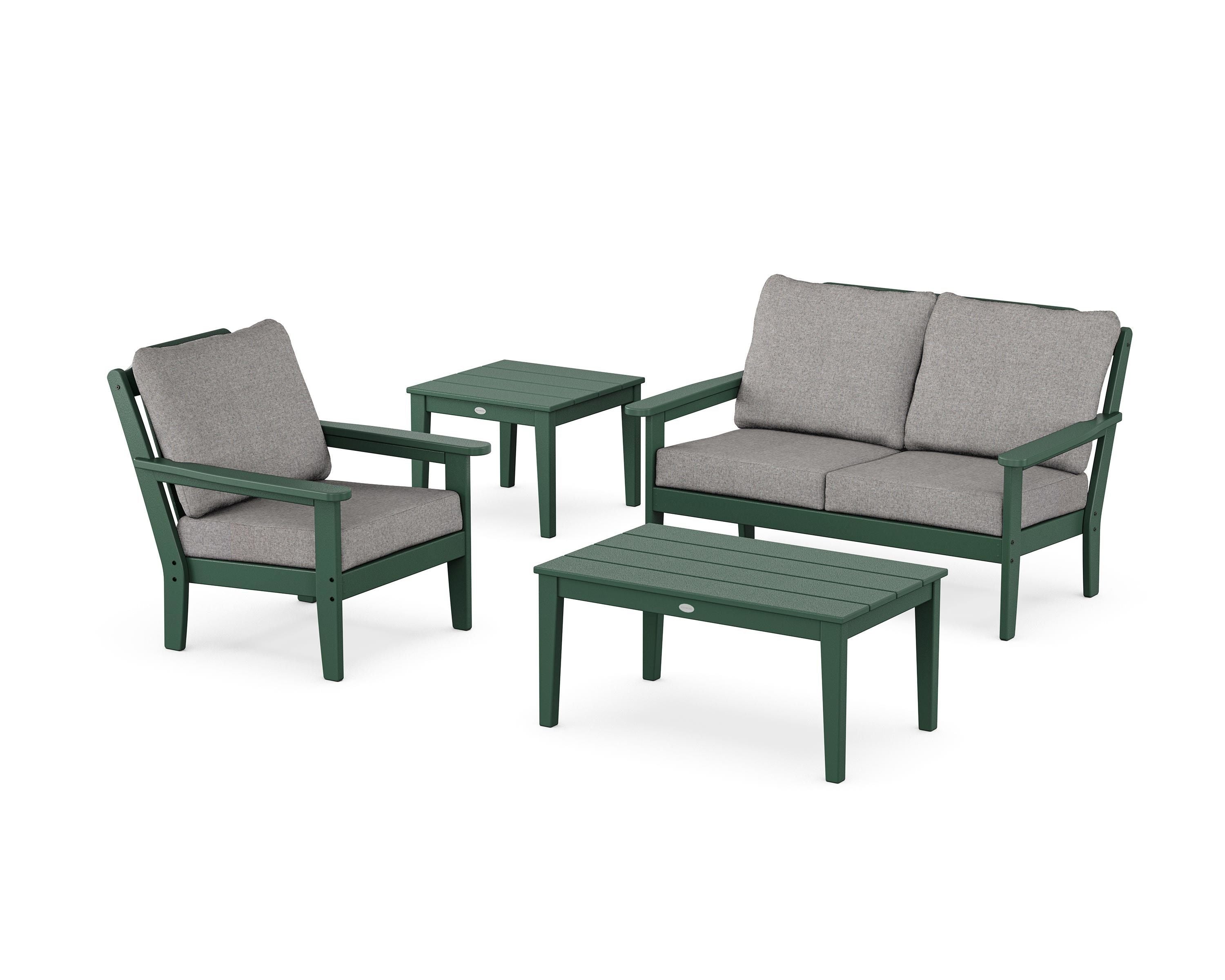 Country Living Wovendale 4-Piece Deep Seating Set in Green / Grey Mist