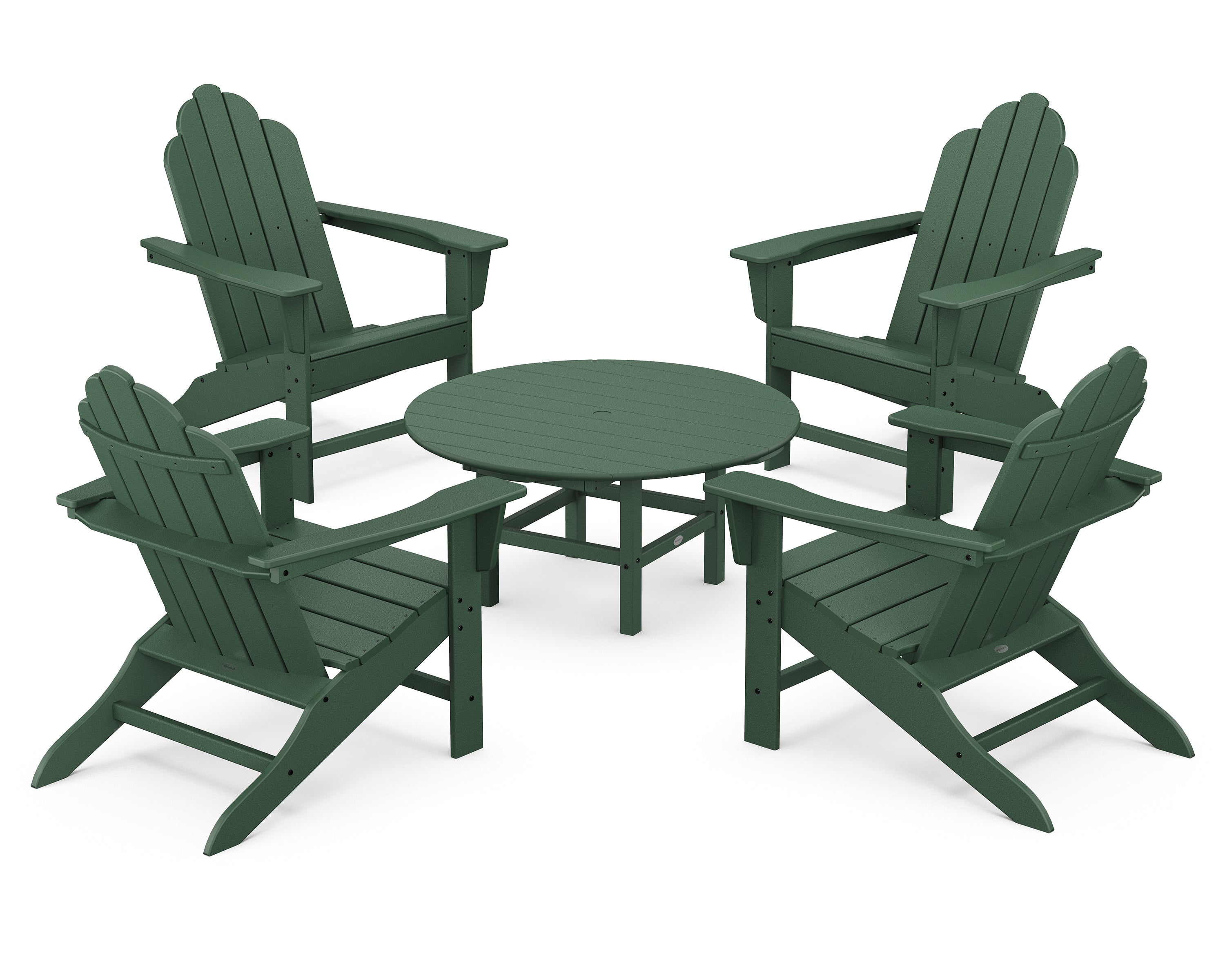 POLYWOOD® Long Island Adirondack 5-Piece Conversation Group in Green