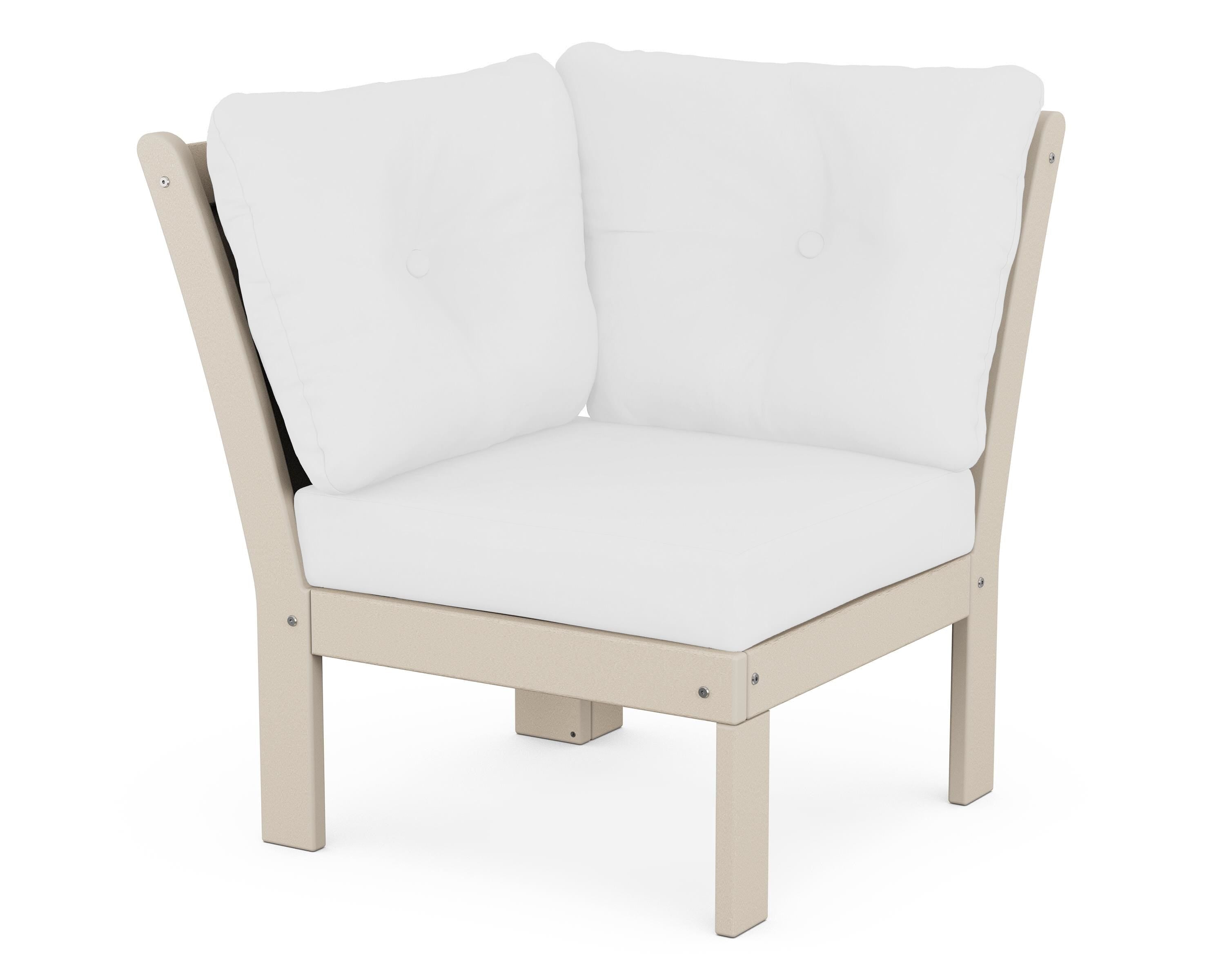 POLYWOOD® Vineyard Modular Corner Chair in Sand / Natural