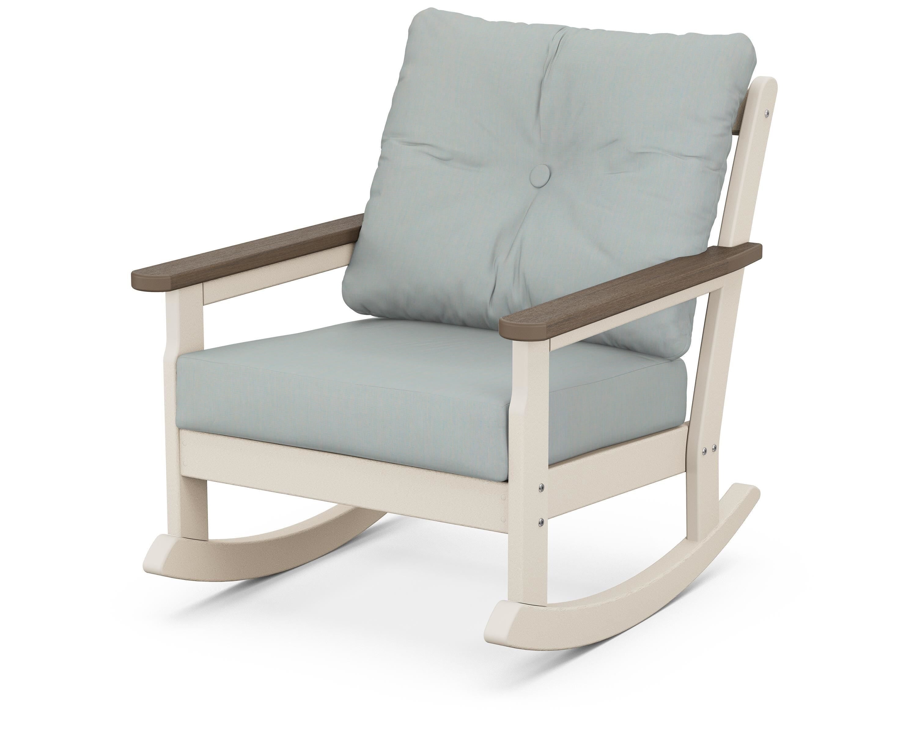 POLYWOOD® Vineyard Deep Seating Rocking Chair in Sand / Kona / Spa