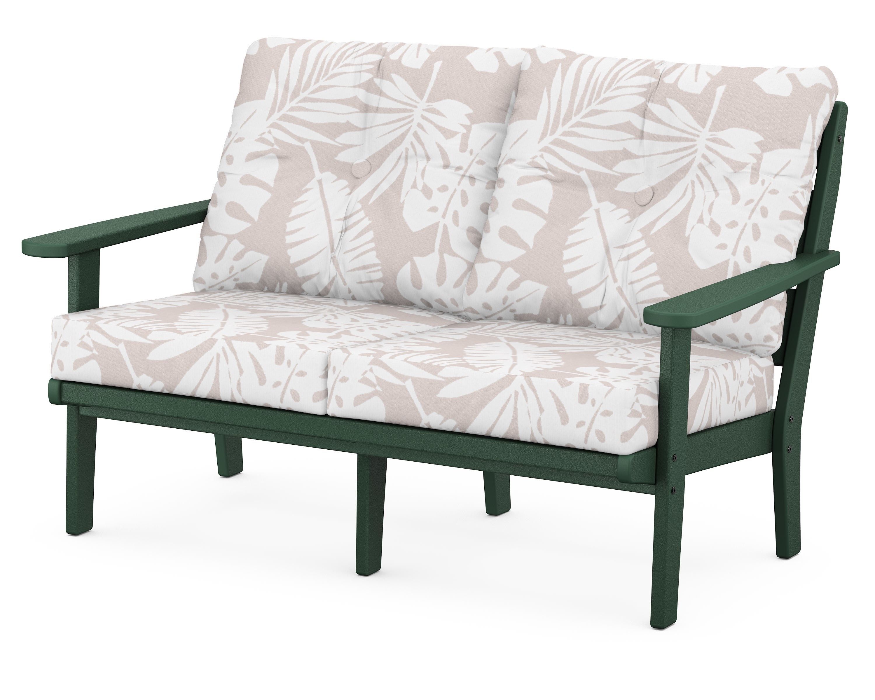 POLYWOOD® Lakeside Deep Seating Loveseat in Green / Leaf Dune Burlap