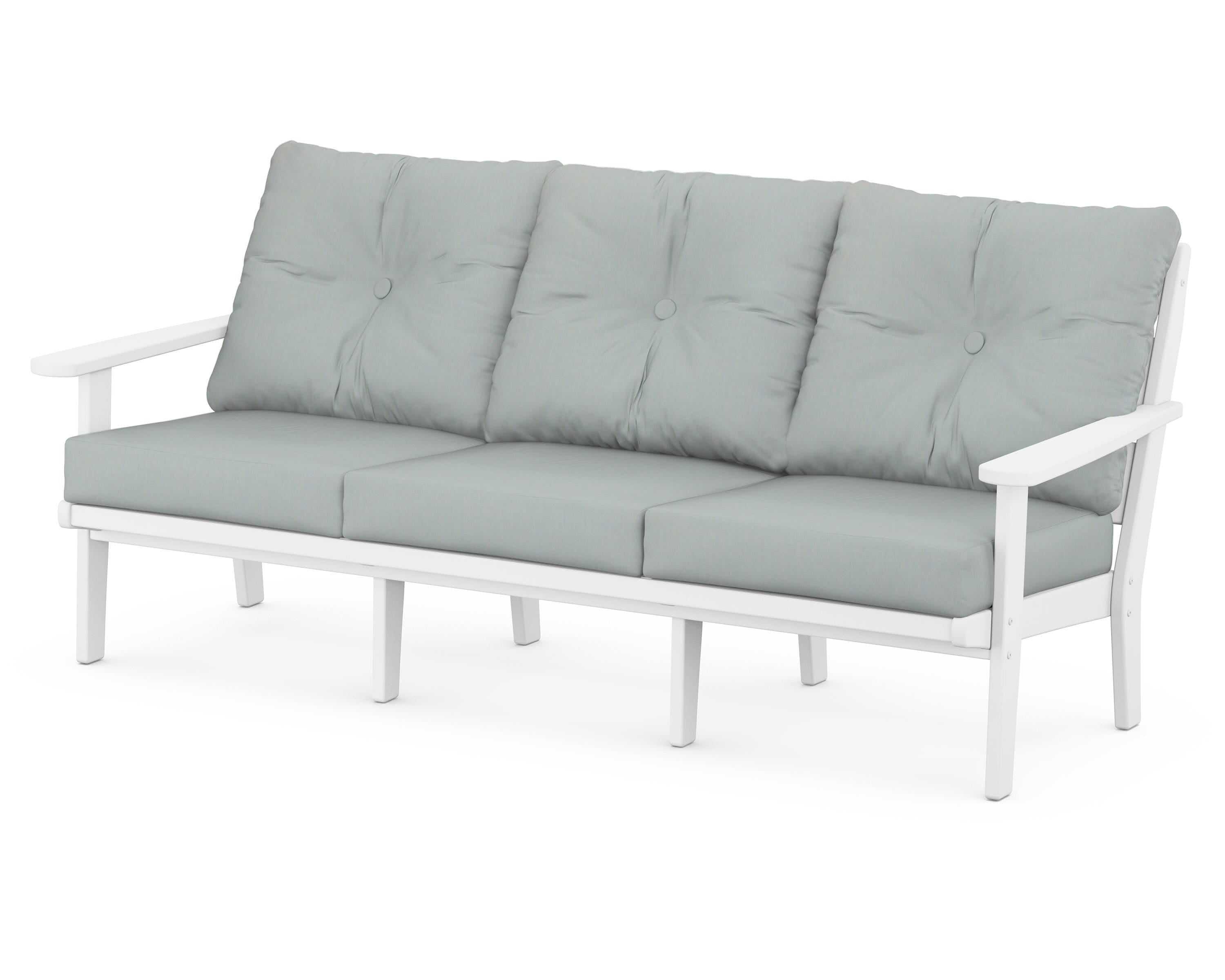POLYWOOD® Lakeside Deep Seating Sofa in White / Spa