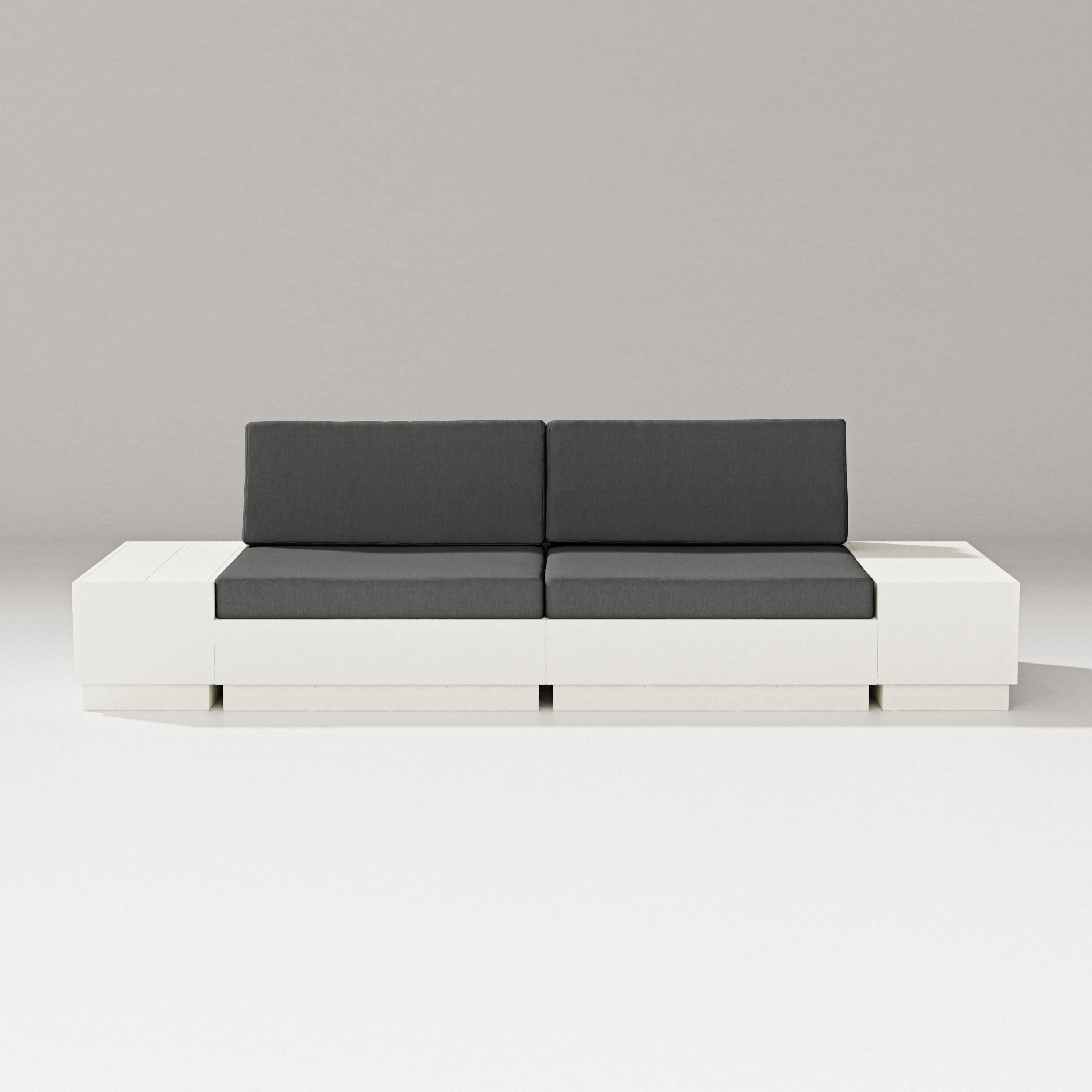 PW Designer Series Elevate 4-Piece Loveseat Sectional in Vintage White / Spectrum Carbon