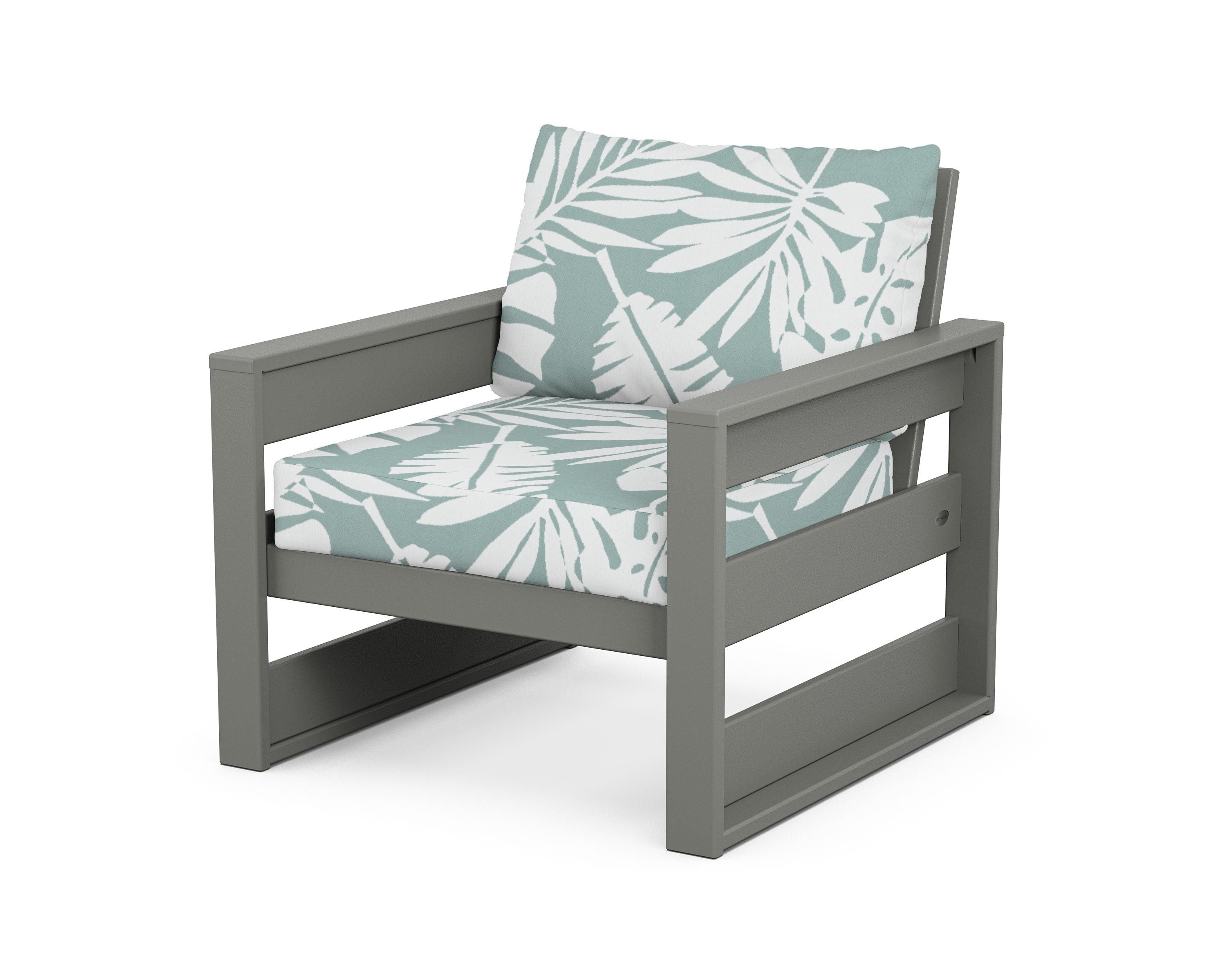 POLYWOOD® Westport Club Chair in Slate Grey / Leaf Glacier Spa