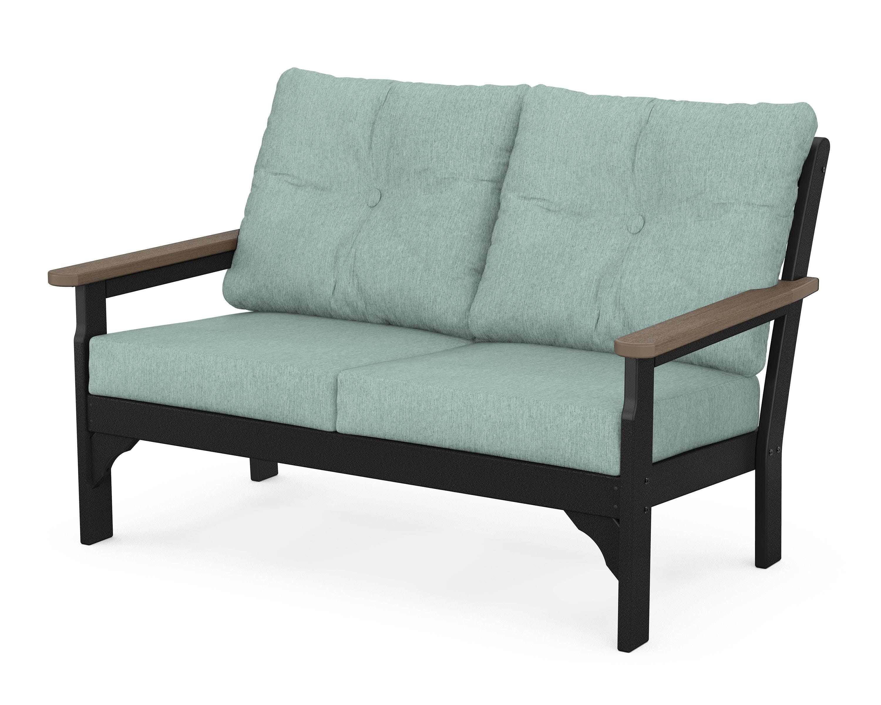 POLYWOOD® Vineyard Deep Seating Loveseat in Black / Kona / Glacier Spa