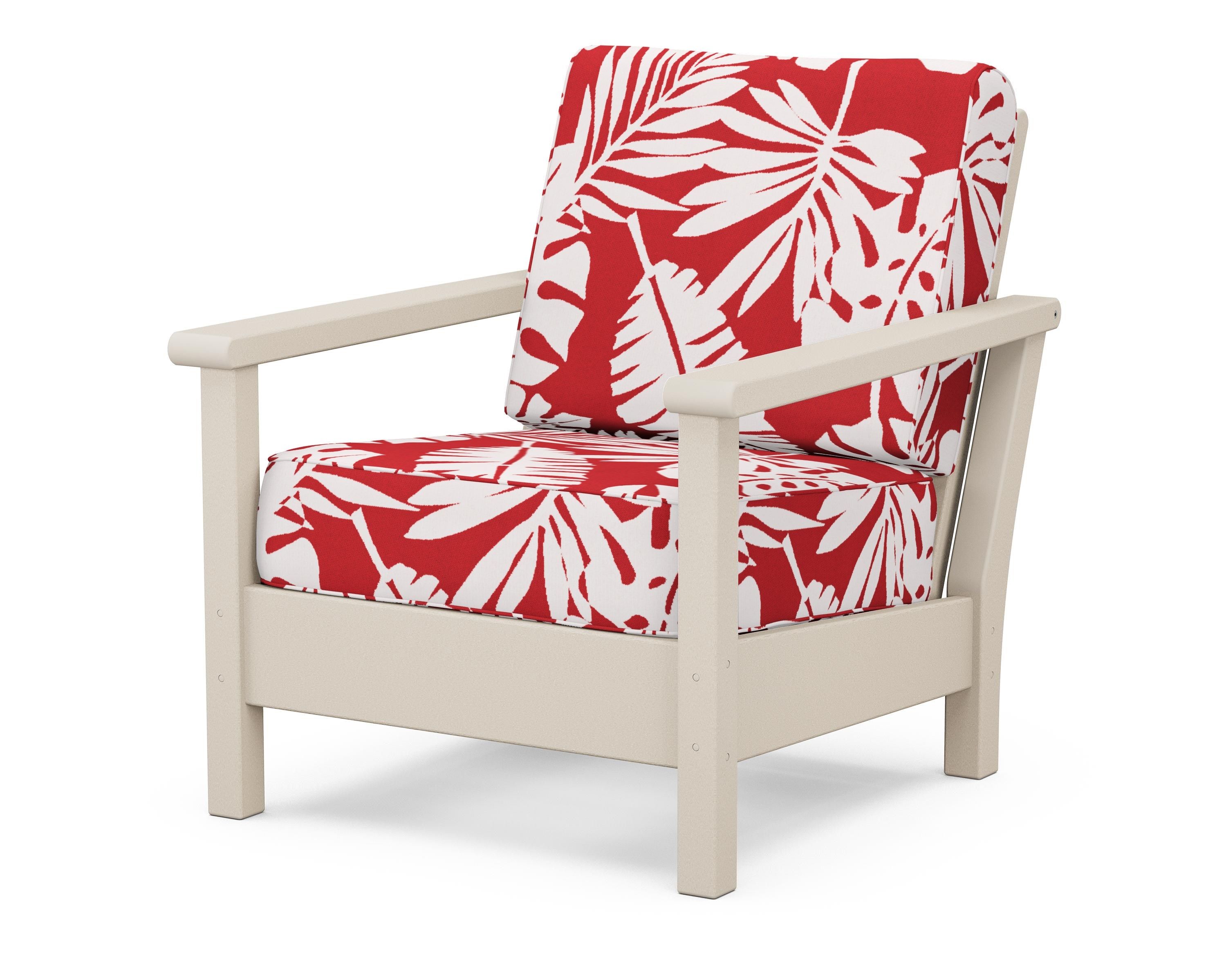POLYWOOD® Harbour Deep Seating Chair in Sand / Leaf Crimson