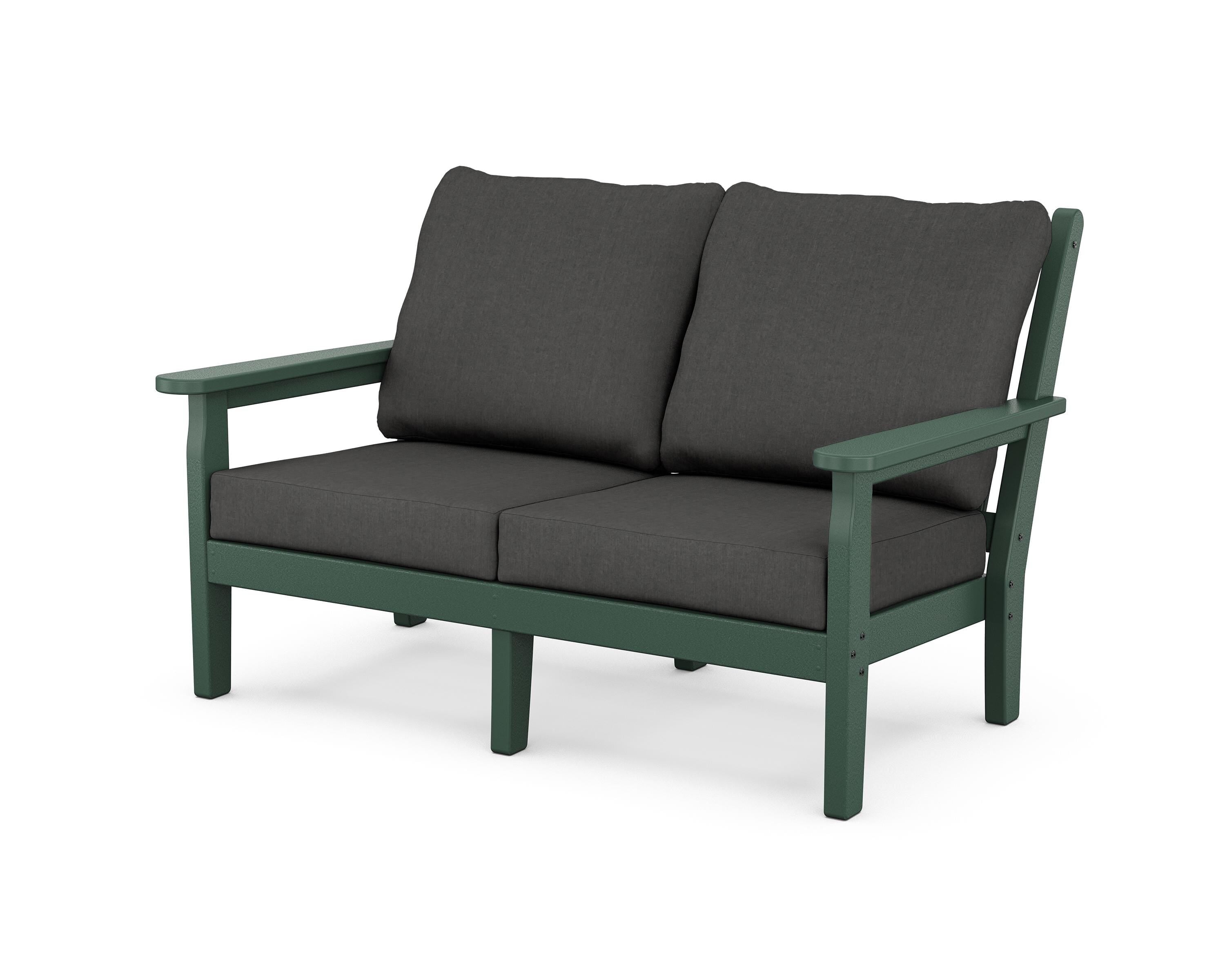 POLYWOOD® Chippendale Deep Seating Loveseat in Green / Spectrum Carbon